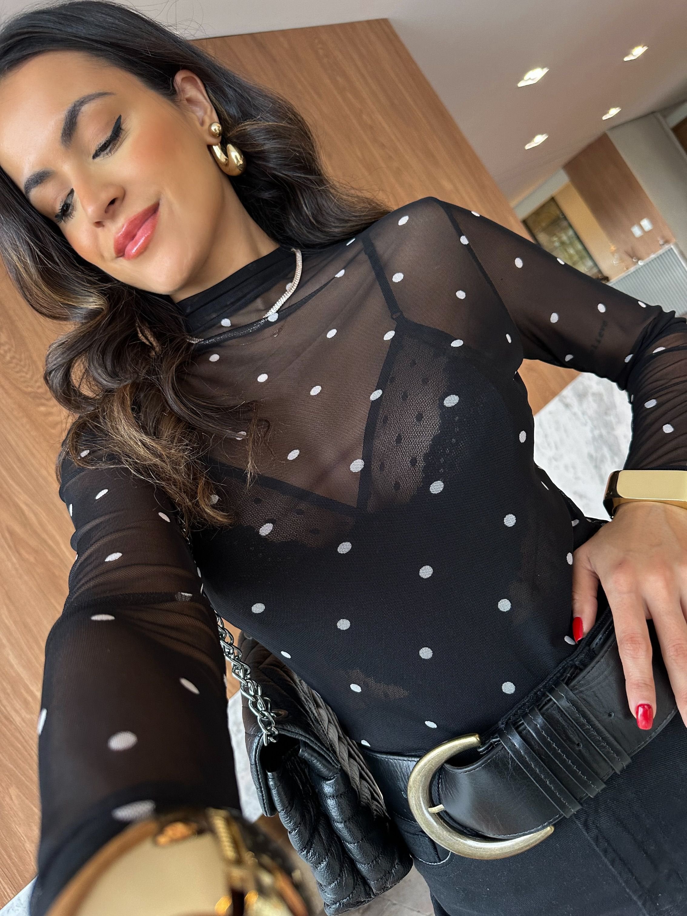 Blusa em Tule Poá