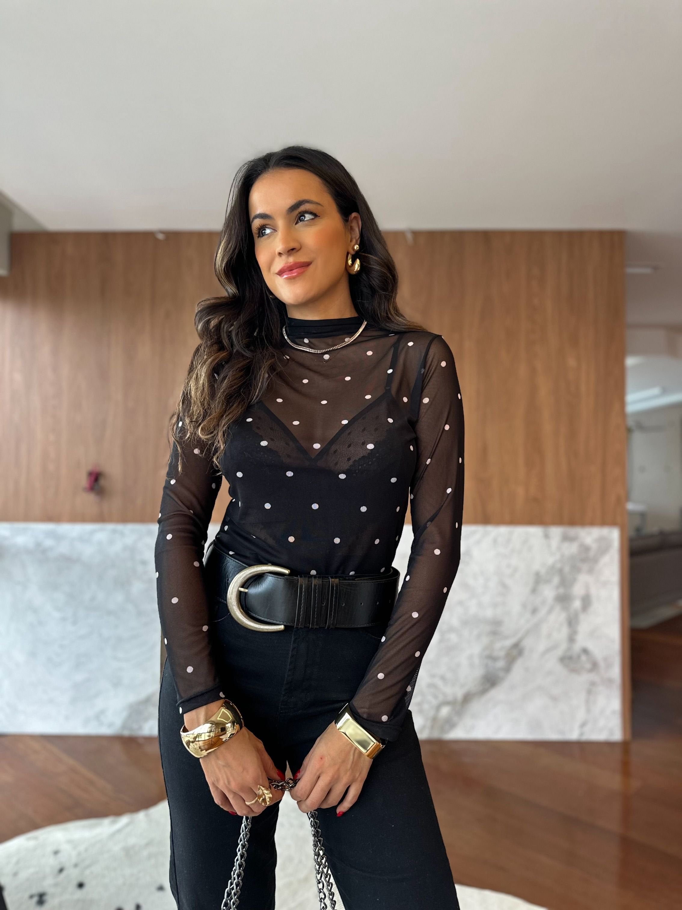 Blusa em Tule Poá