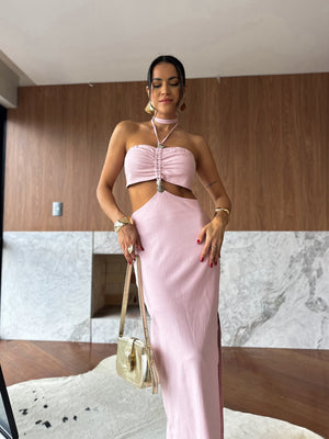 Vestido Midi Rosa Sancho