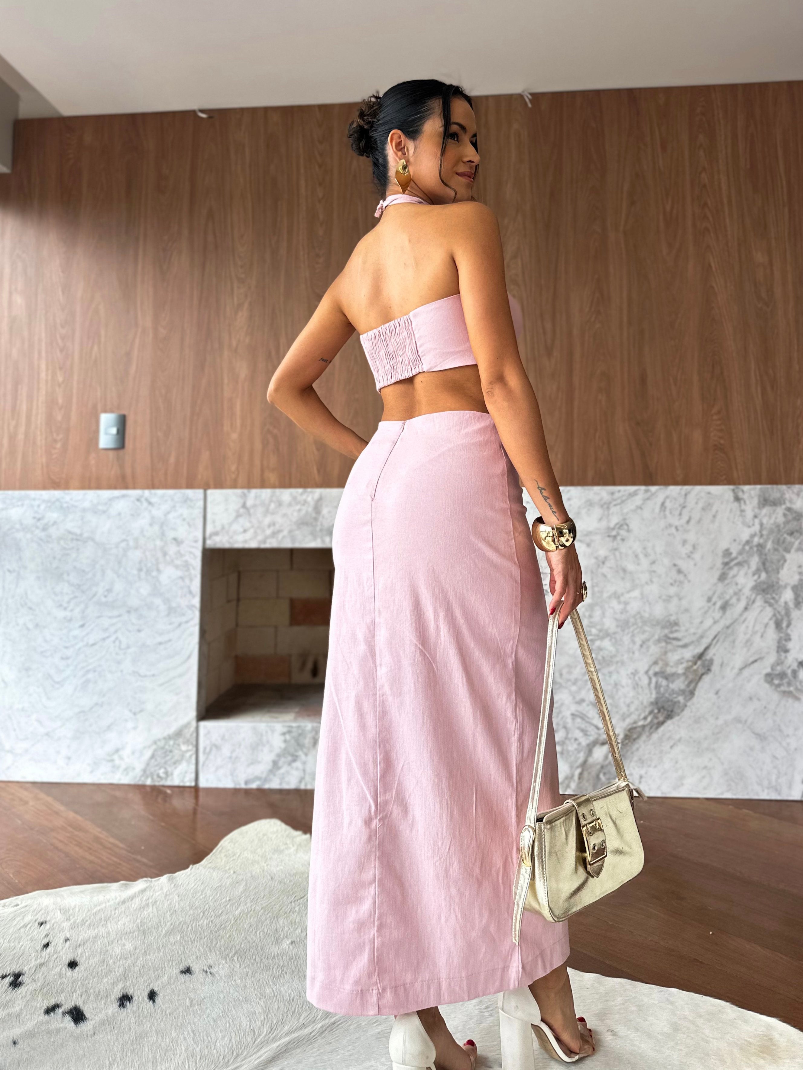Vestido Midi Rosa Sancho