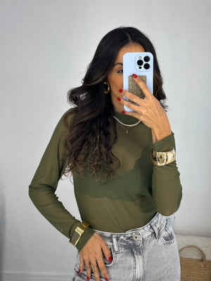 Blusa Tule Verde Tefy