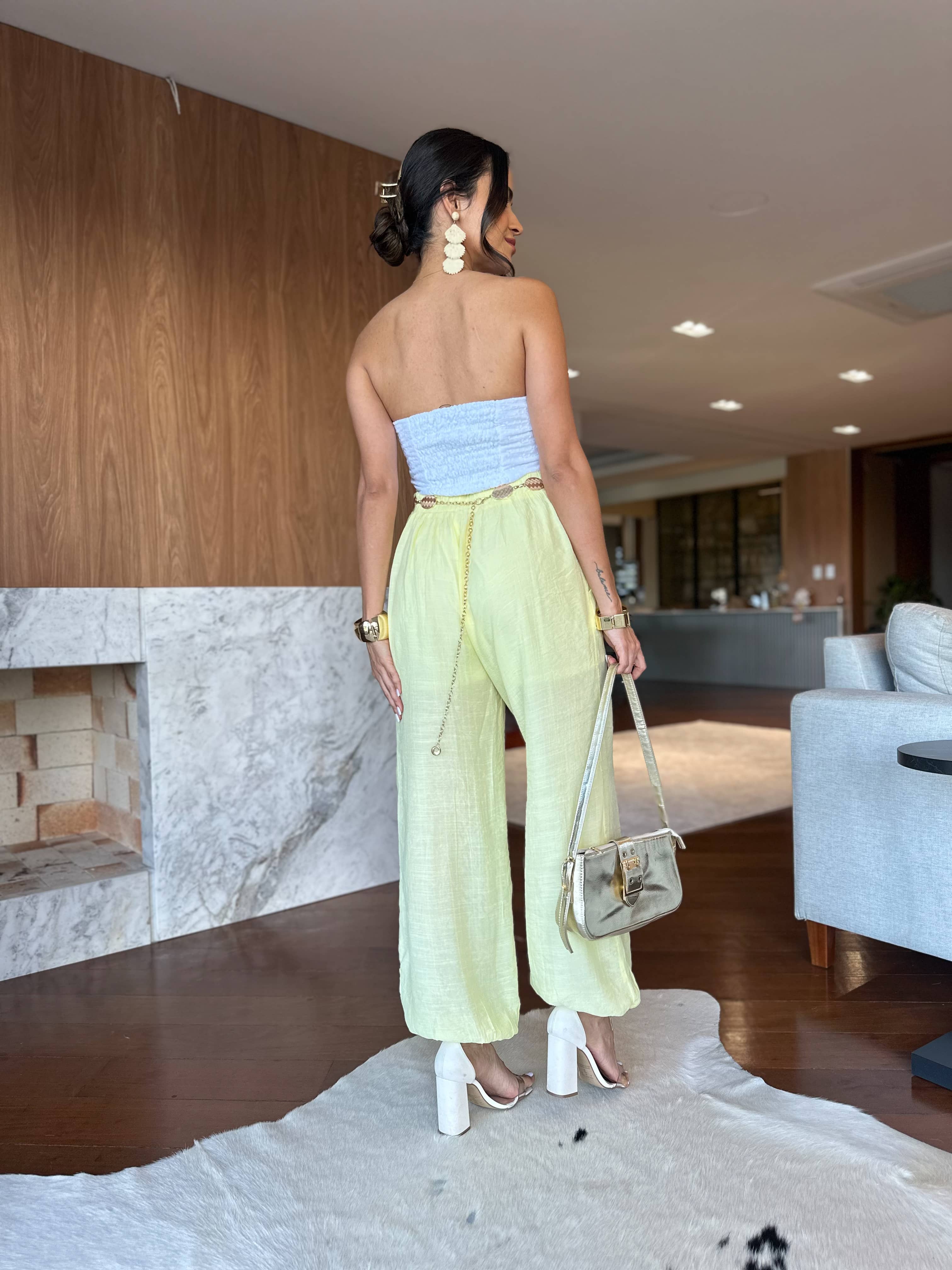 Calça Amarelo Manteiga Aladim Bert