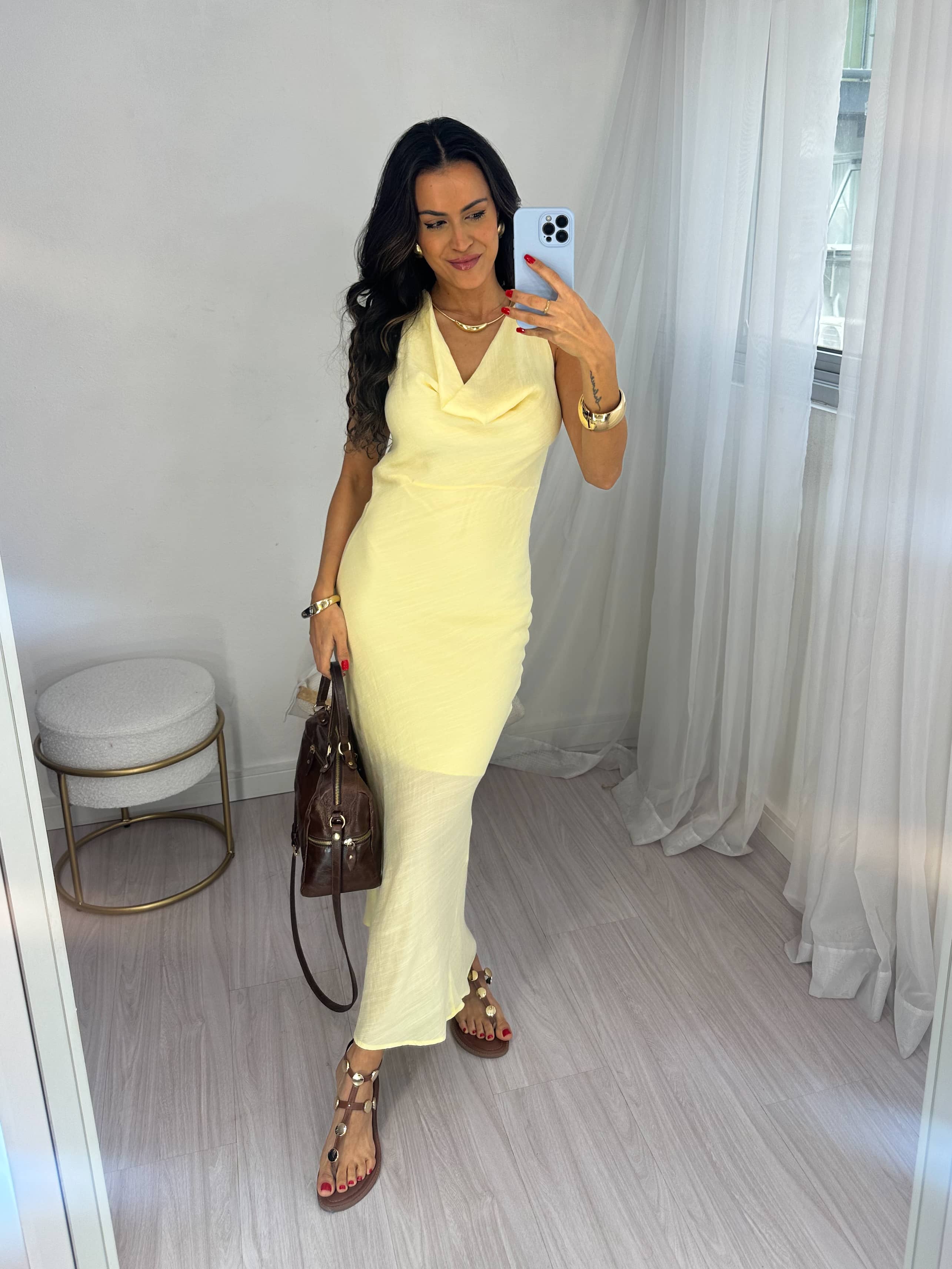 Vestido Midi Manteiga Vilma