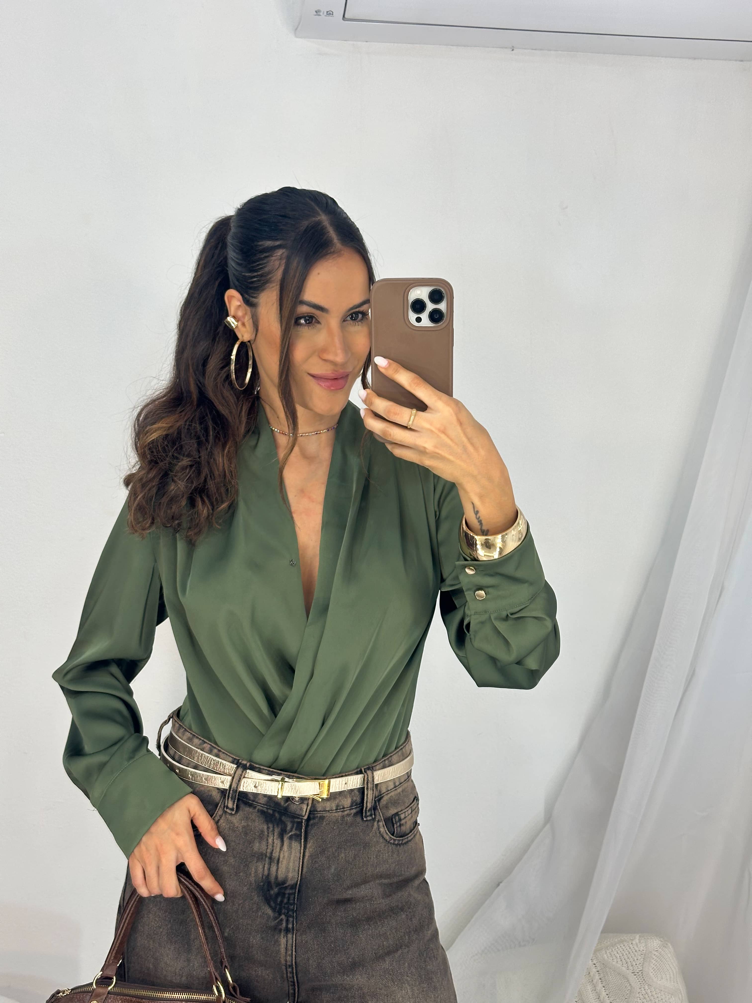 Body Acetinado Verde Ricka