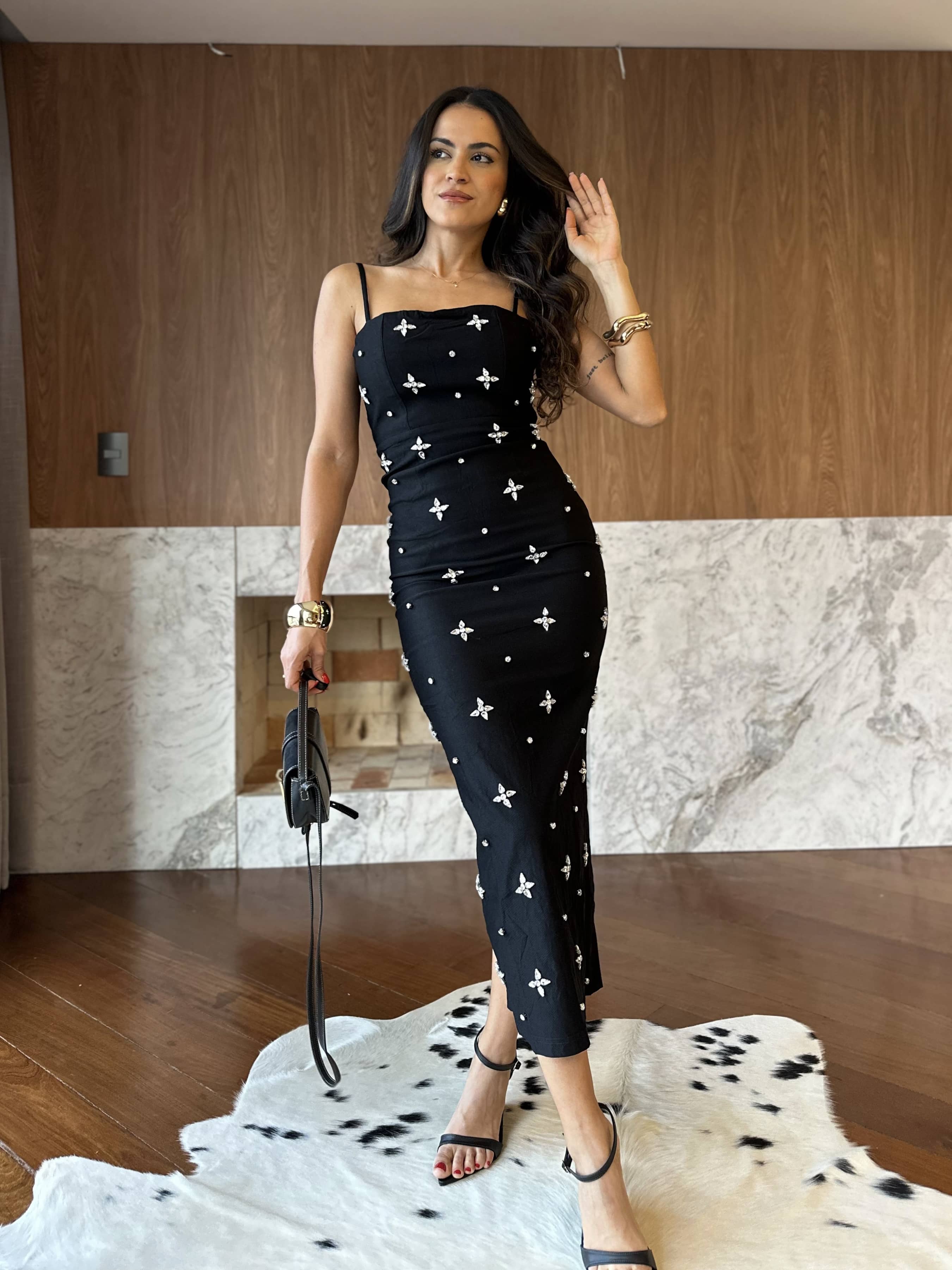 Vestido Midi Preto Star