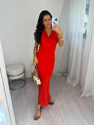Vestido Midi Vermelho Vilma