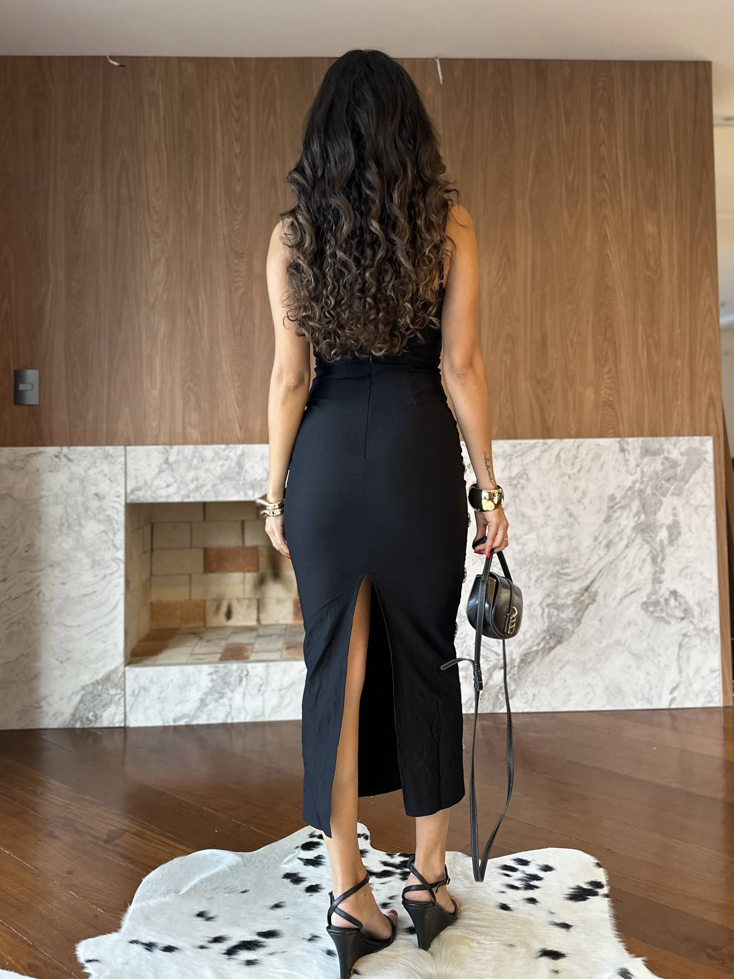 Vestido Midi Preto Star