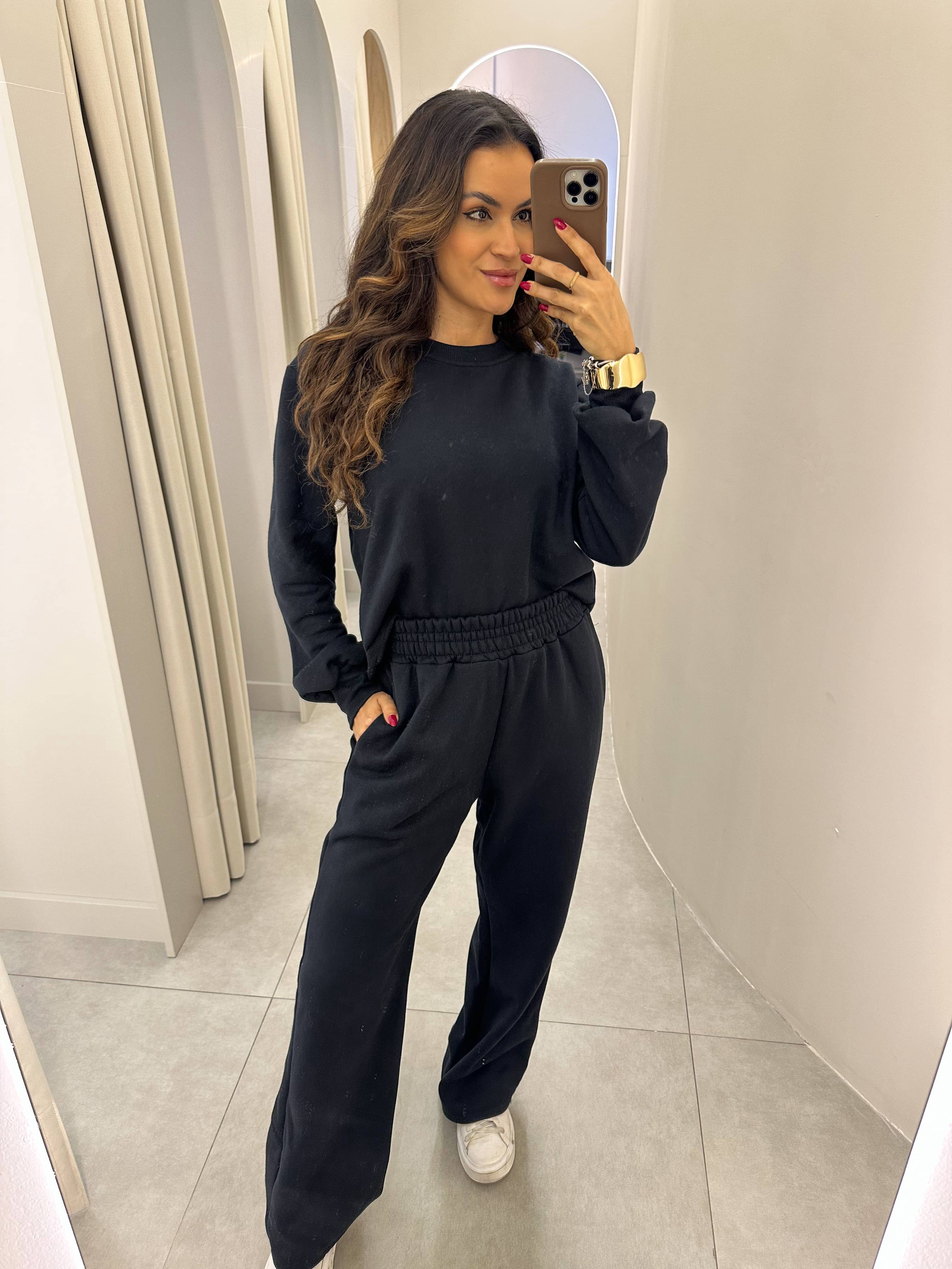 Conjunto Moletom Preto Riba