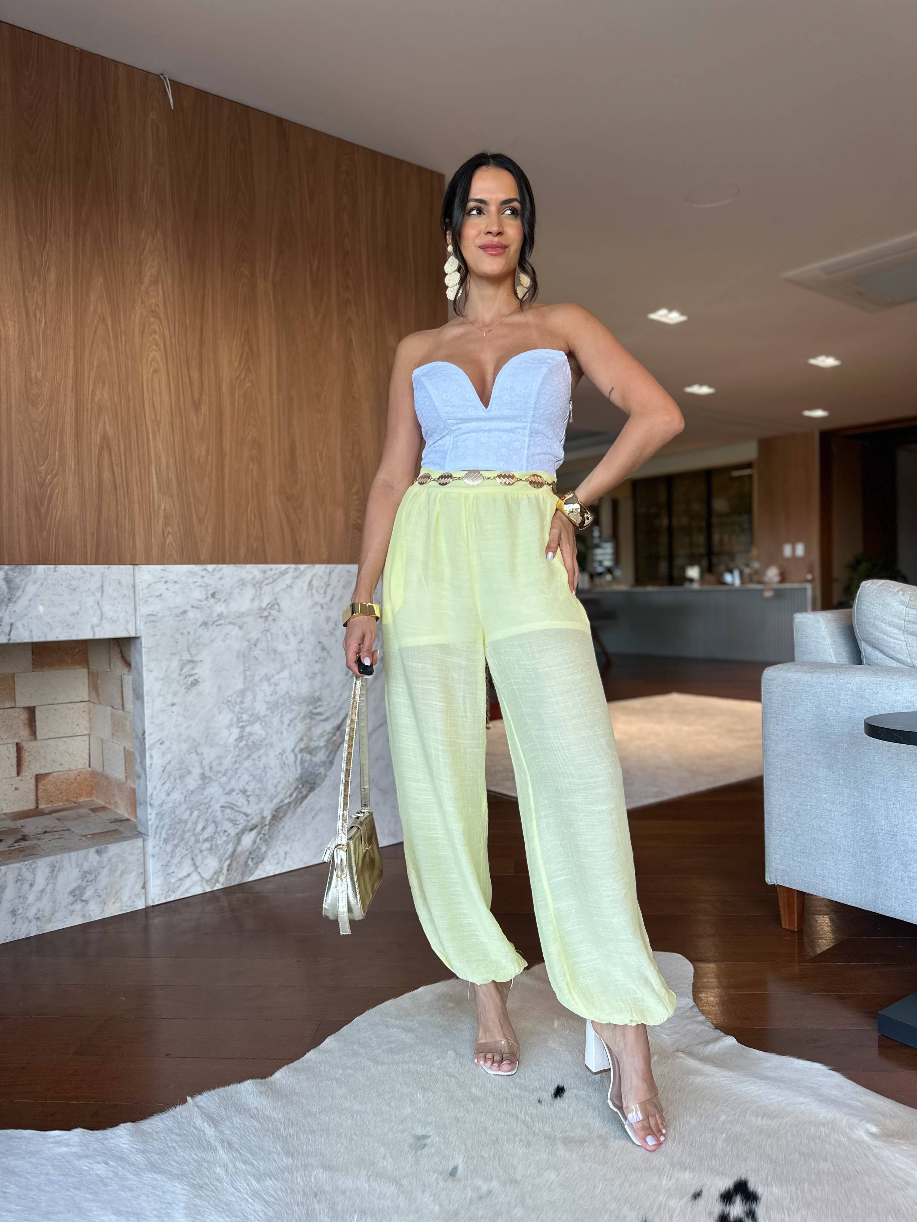 Calça Amarelo Manteiga Aladim Bert