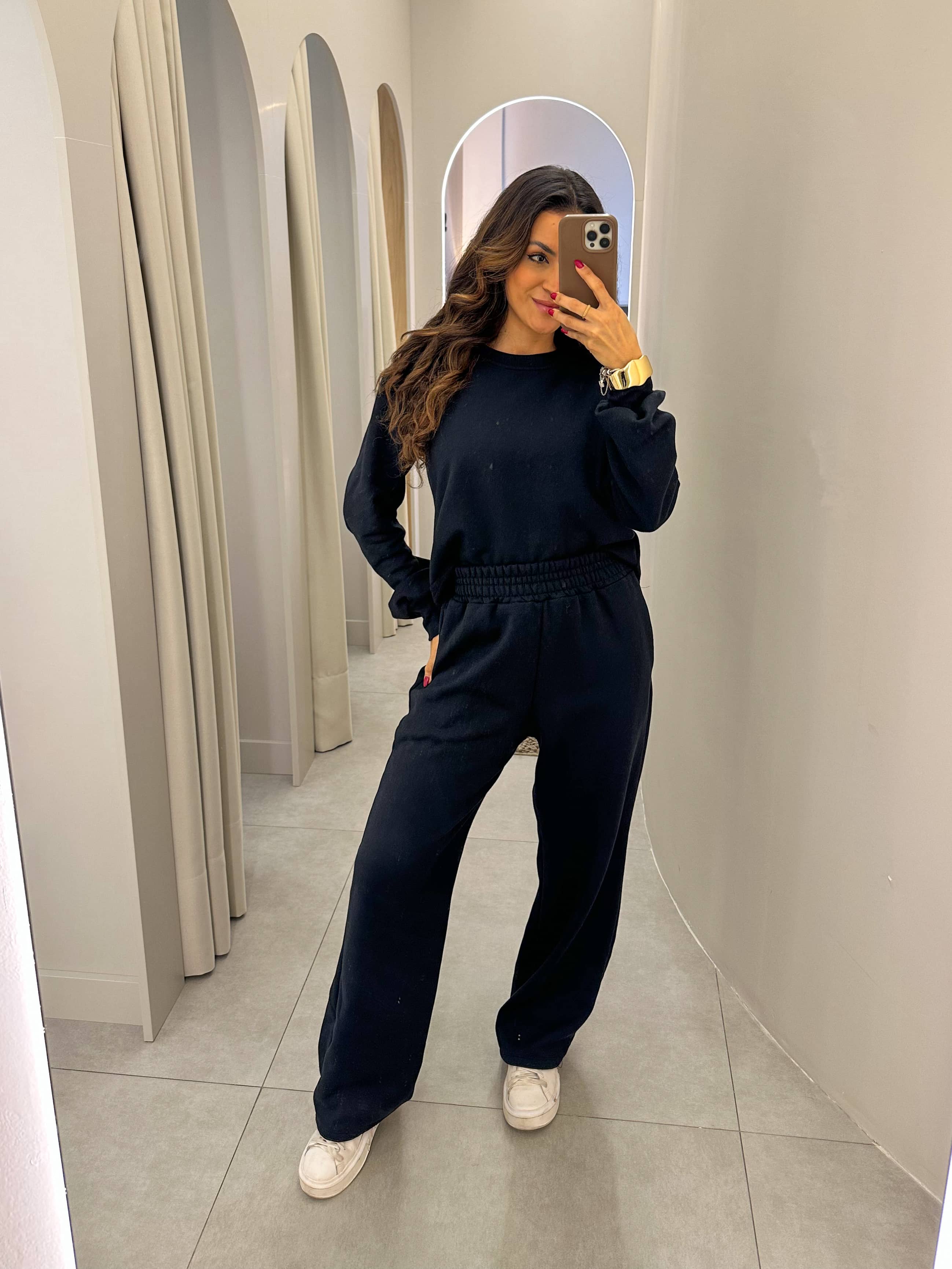 Conjunto Moletom Preto Riba
