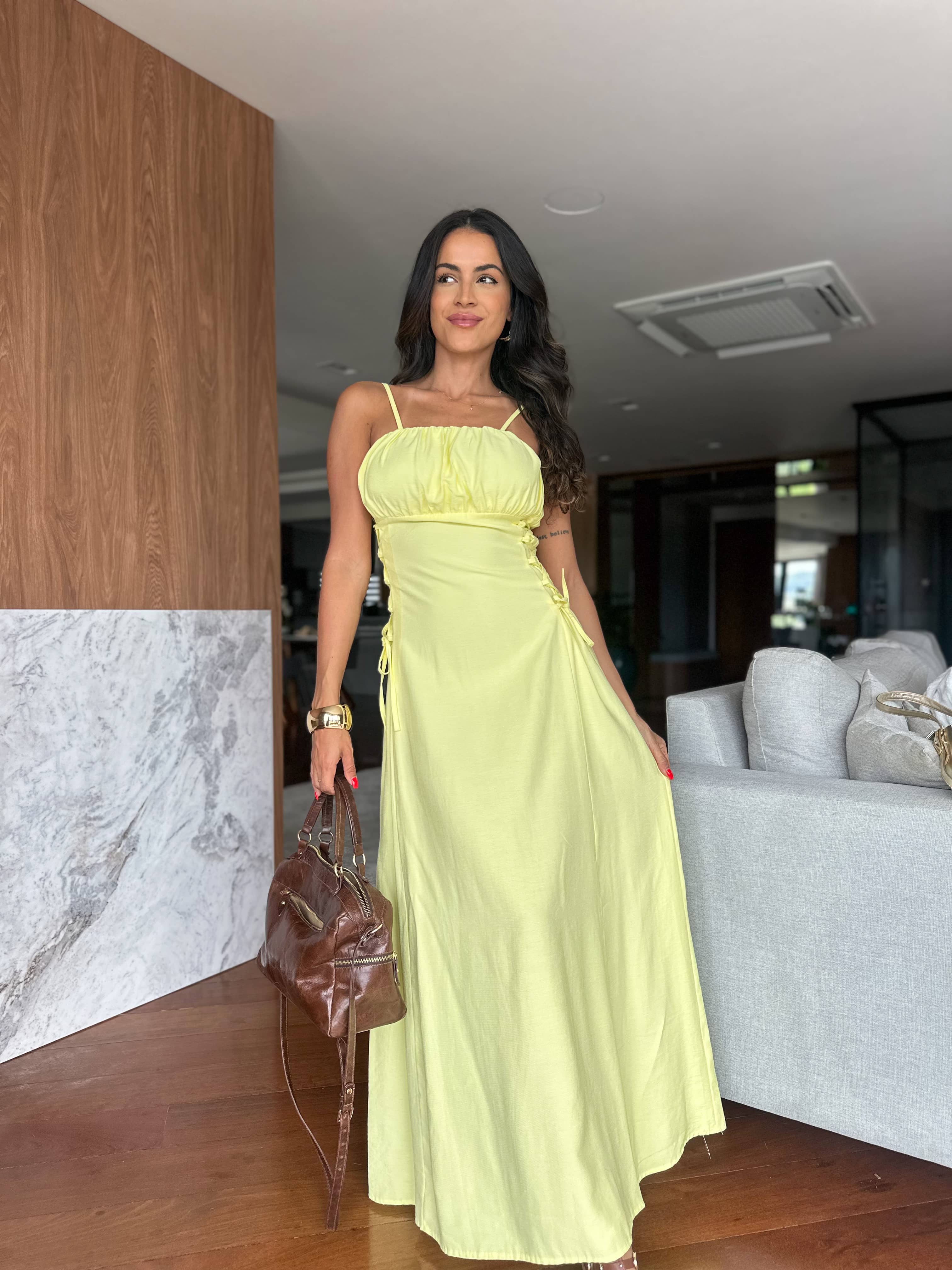 Vestido Amarelo Tassel