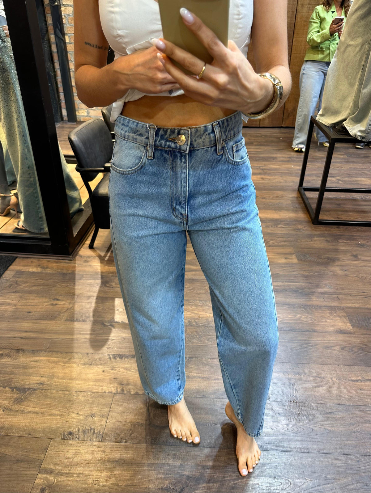 Calça Barrel Jeans Clara Lyra