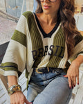 Blusa Tricot Verde Listrada Brasil