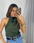 Blusa Verde Acetinada Zara