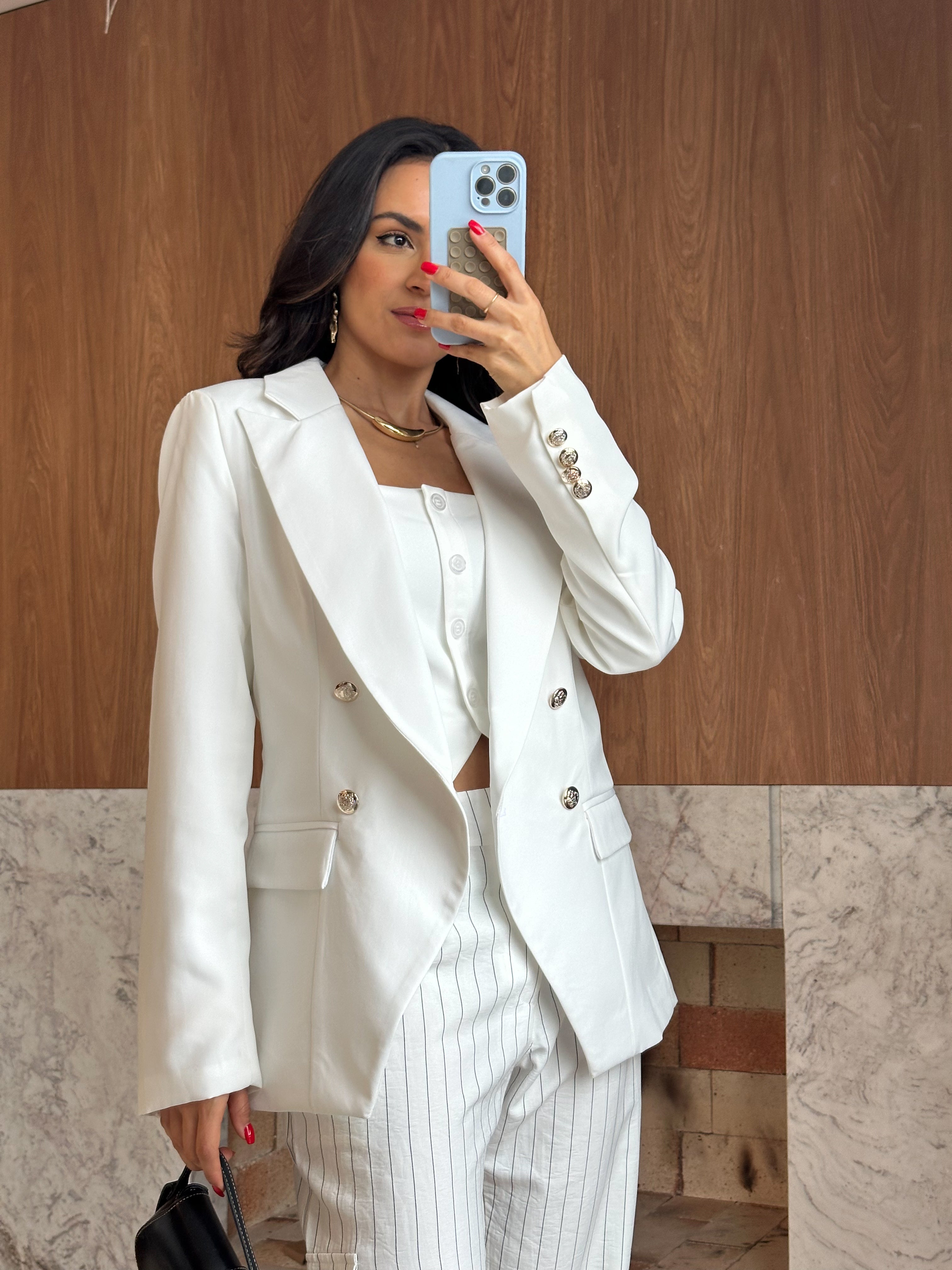 Blazer Inspiração Balmain Off White