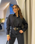 Camisa Alfaiataria Preta Lidia