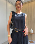 Blusa Risca de Giz Preta Lucy