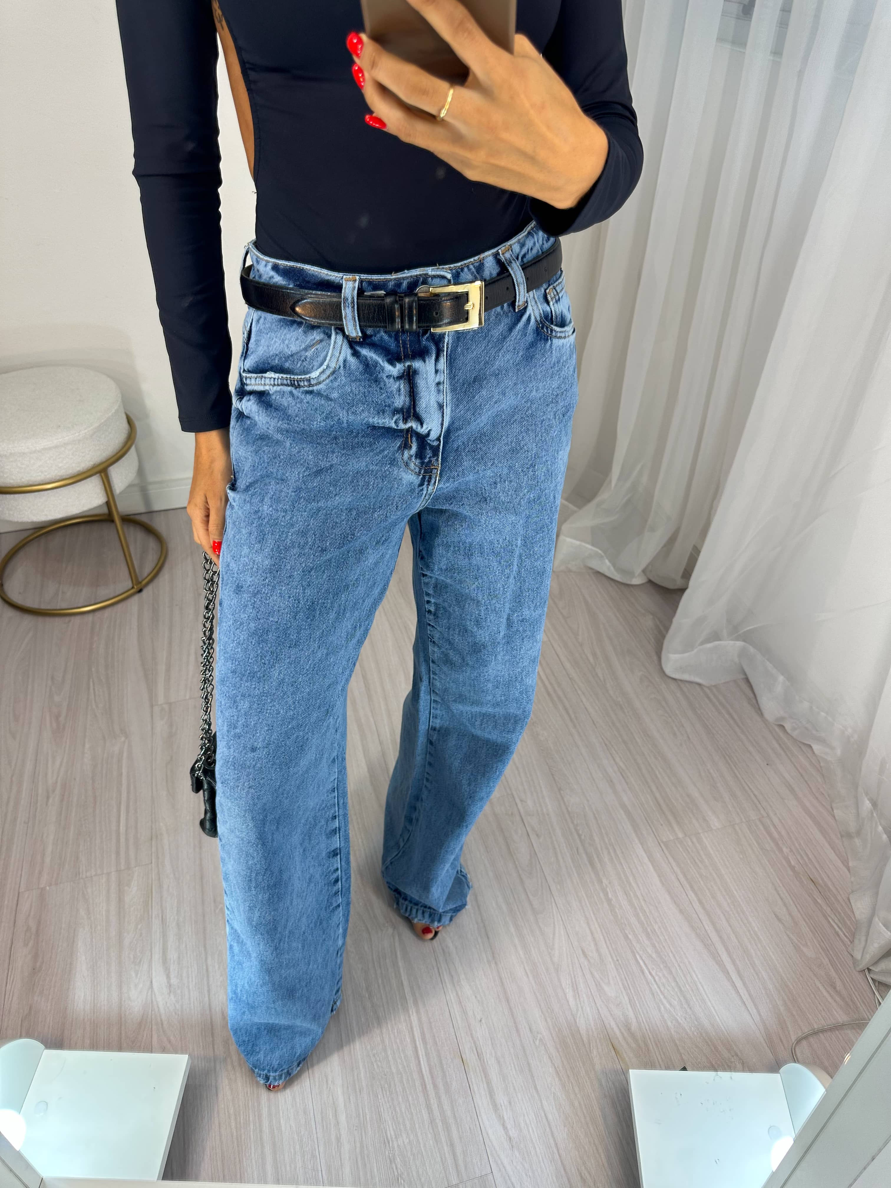 Calça Jeans Wide Leg Nina