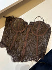 Corset Renda Marrom Wany