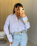 Camisa Listrada Azul Cissa