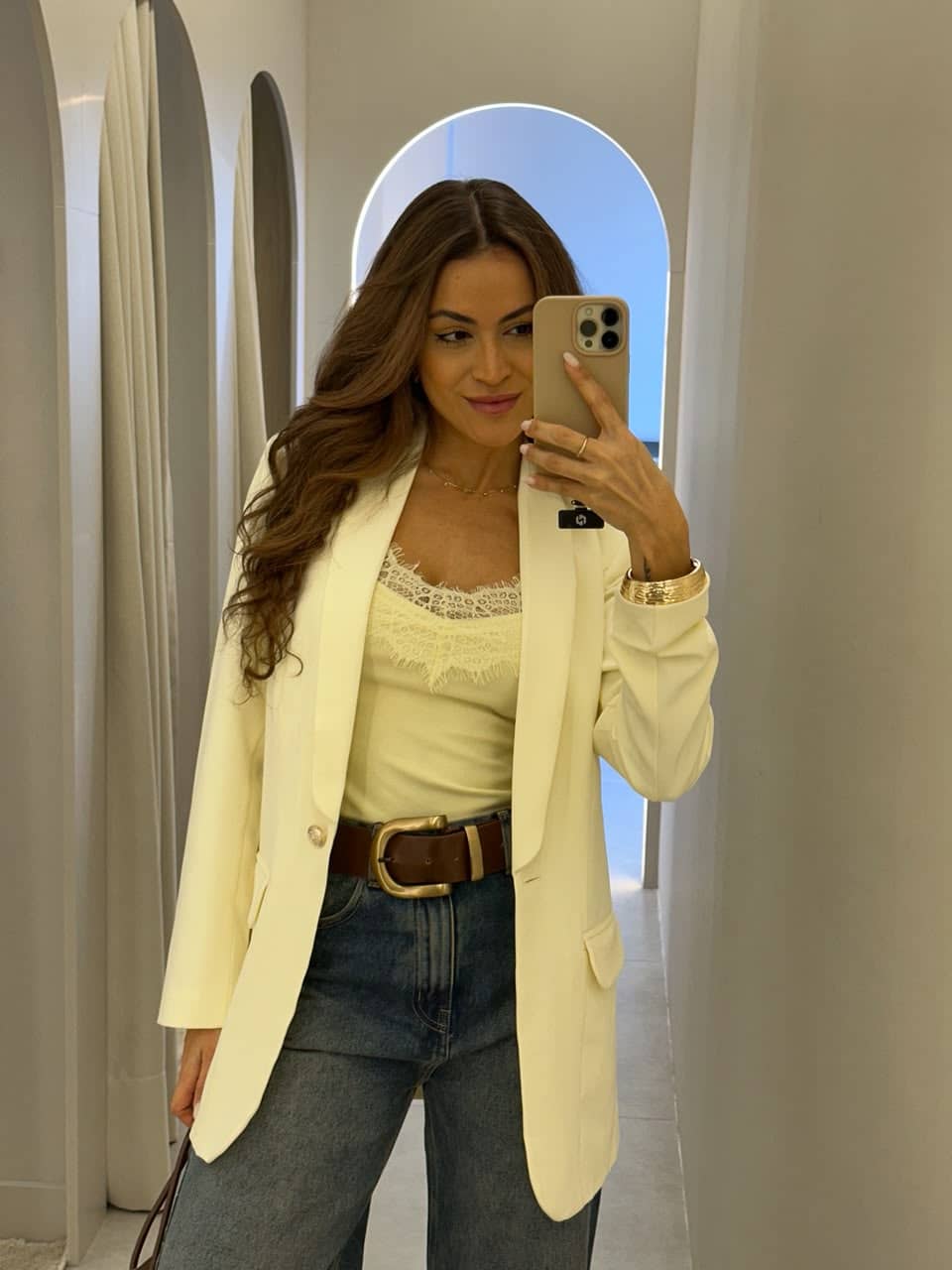 Blazer Alongado Amarelo Lia