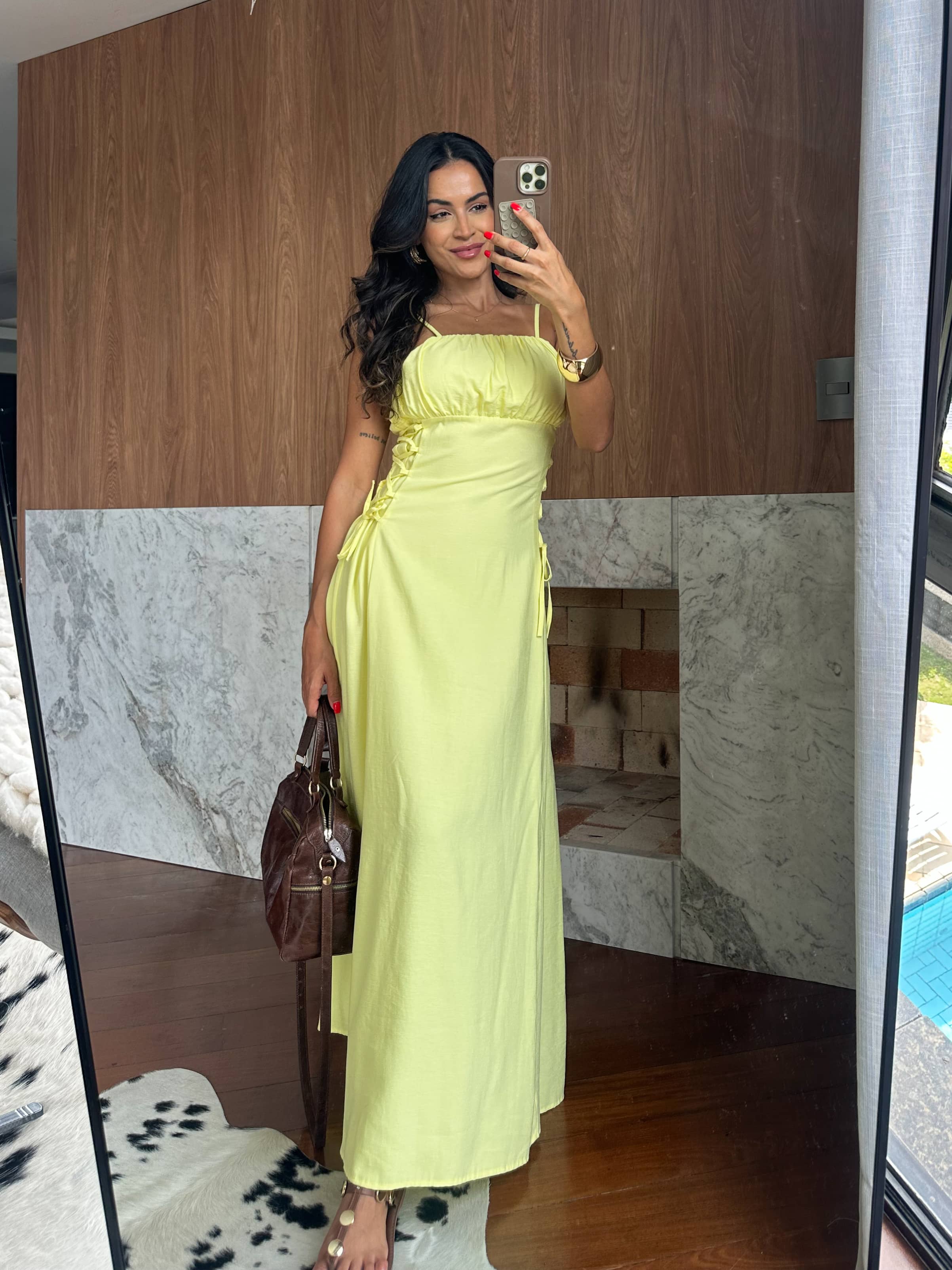 Vestido Amarelo Tassel