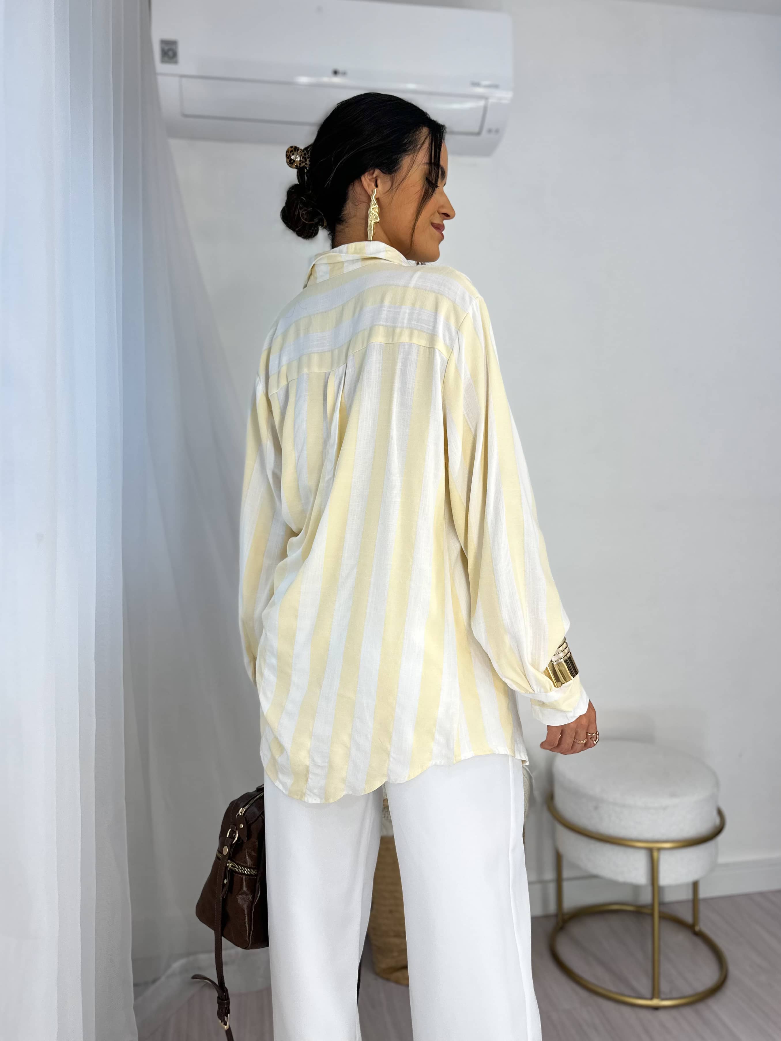 Conjunto Camisa e Cropped Manteiga Rany