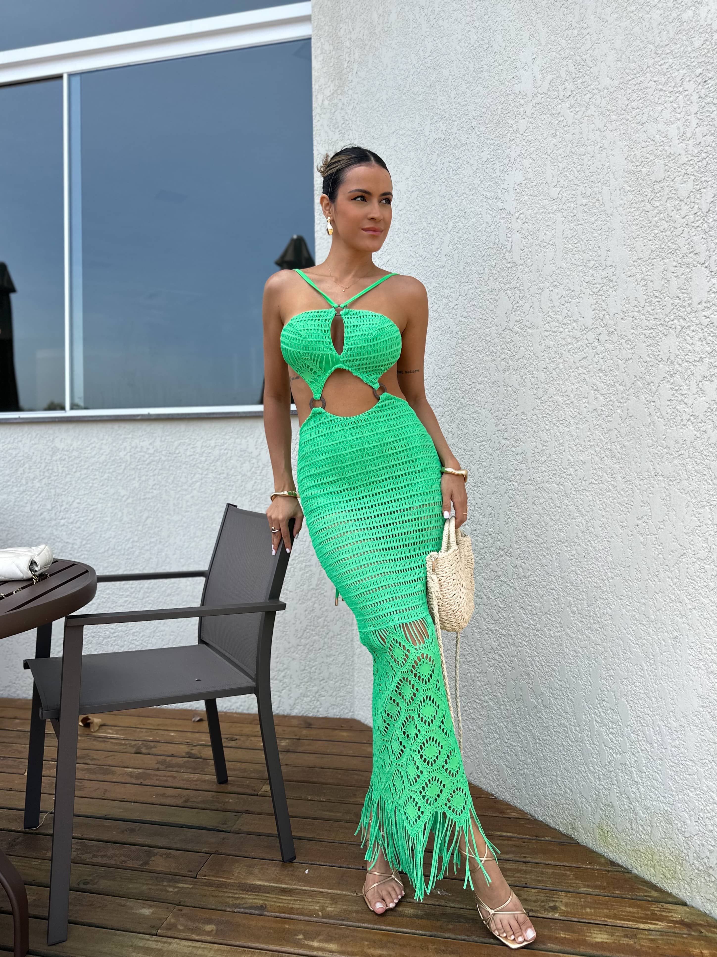 Vestido Alongado Verde Alany