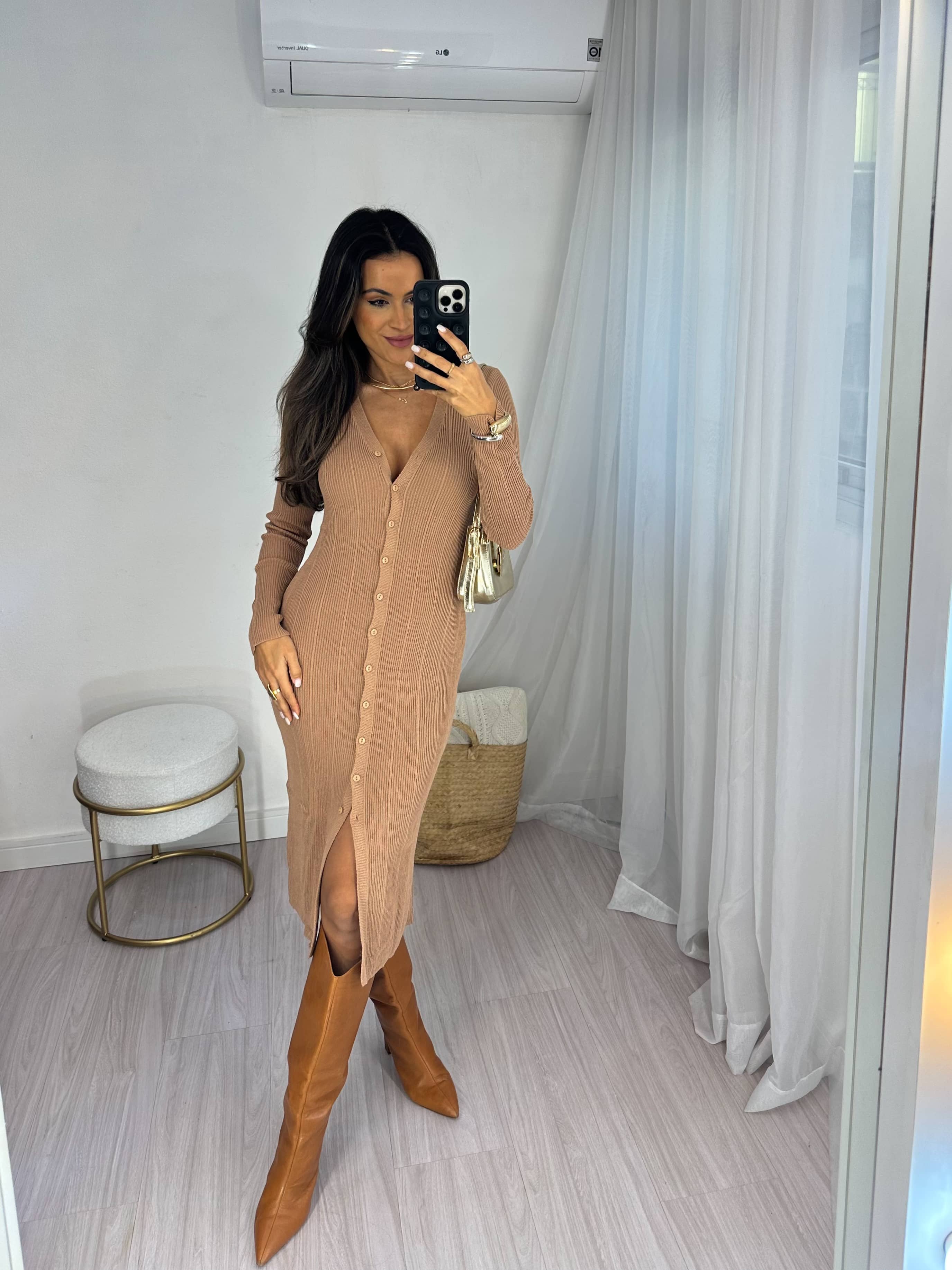 Vestido Modal Nude Amile