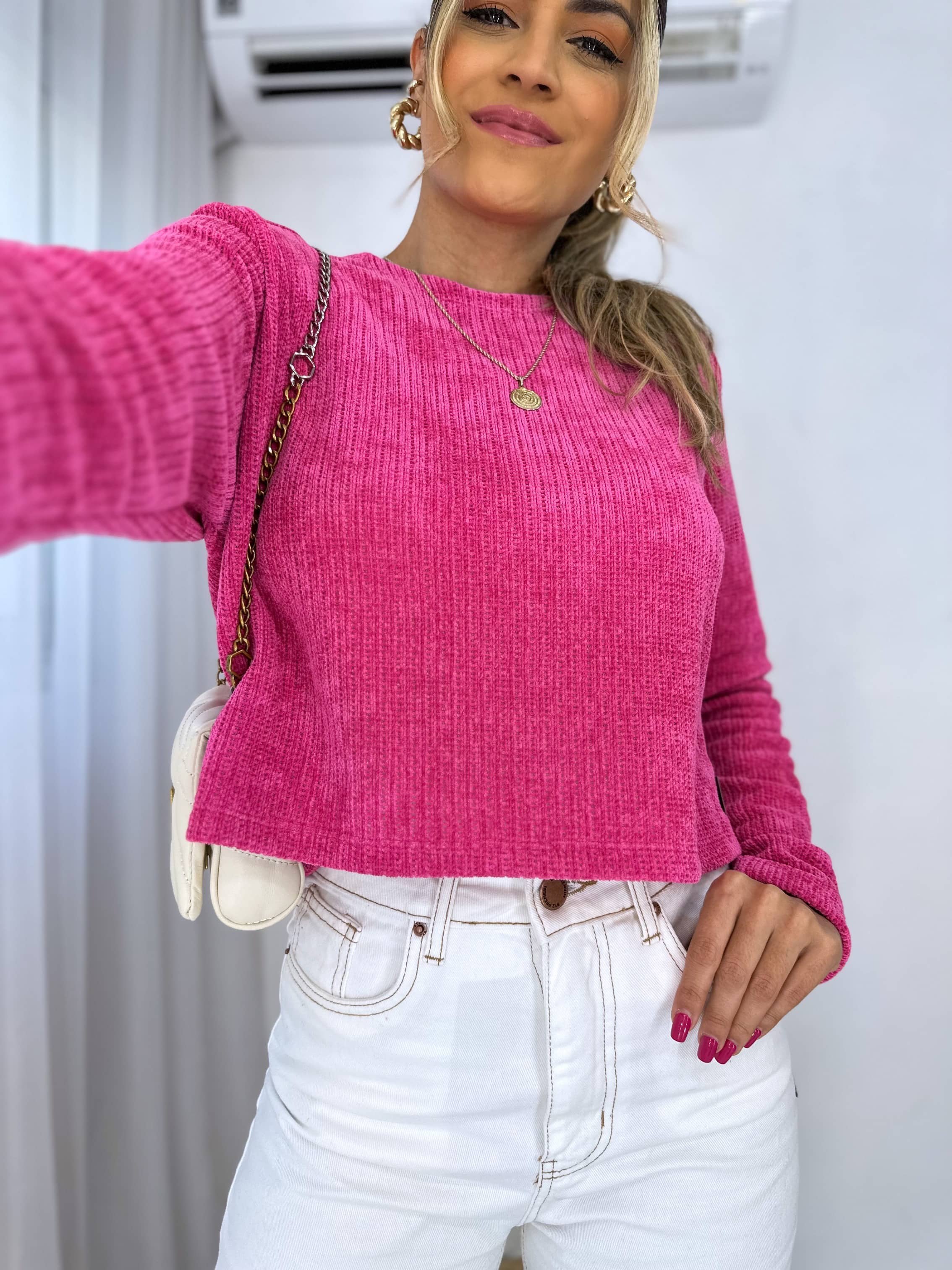 Cropped Tricot Rosa Amy