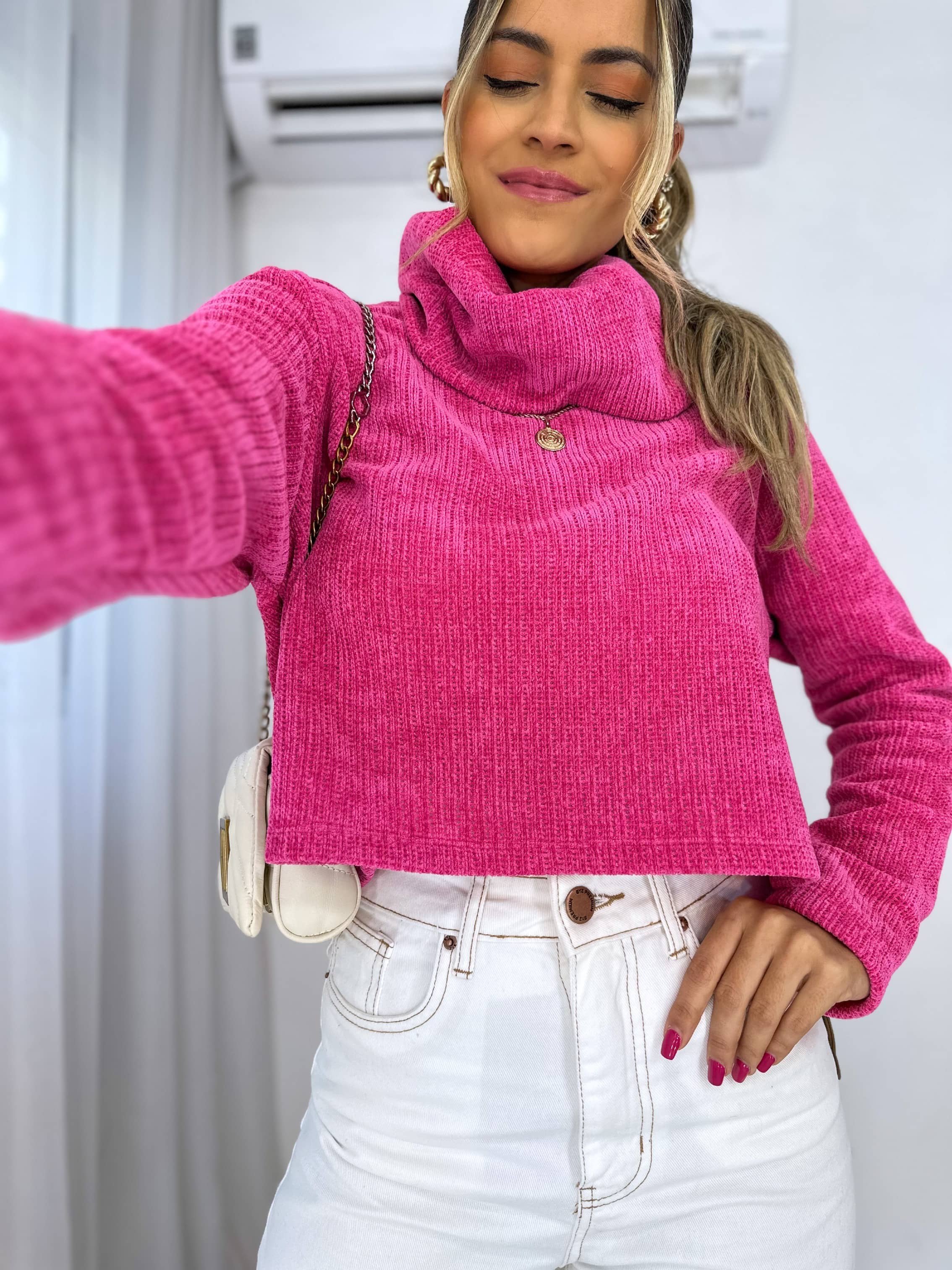 Cropped Tricot Rosa Amy