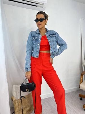 Cropped Alfaiataria Vermelho Ane