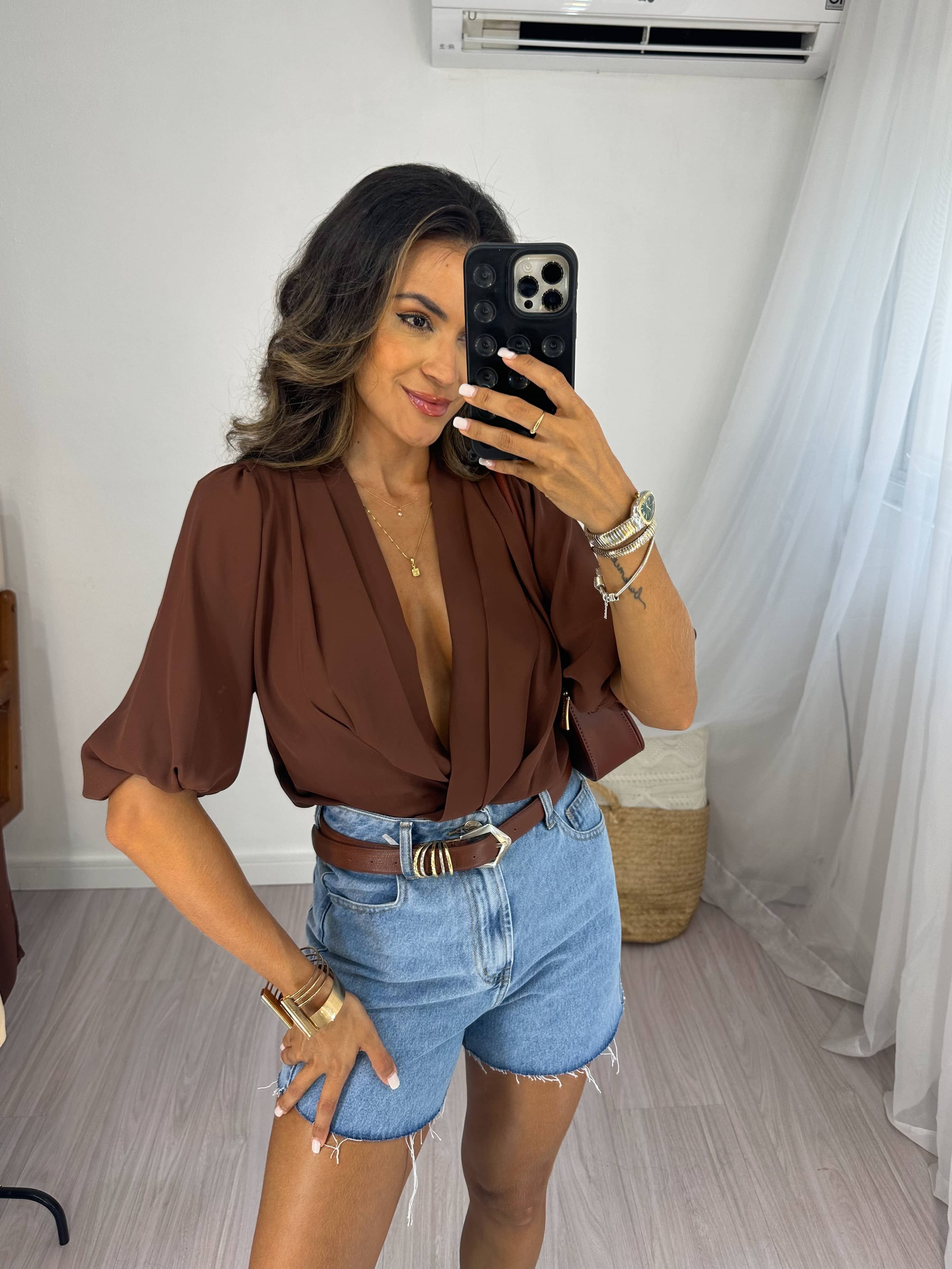Blusa Marrom Shely