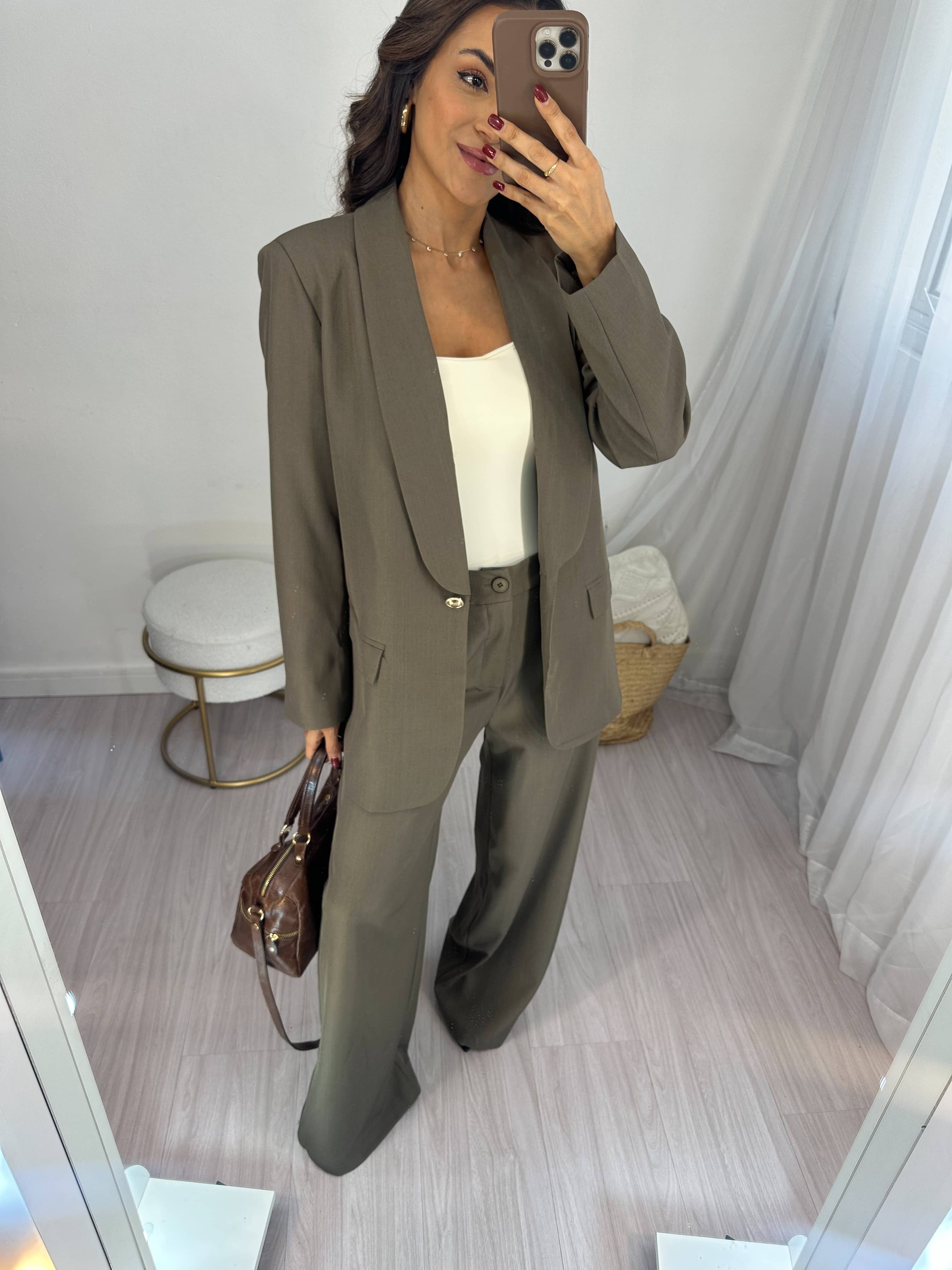 Conjunto Alfaiataria Cinza Paula