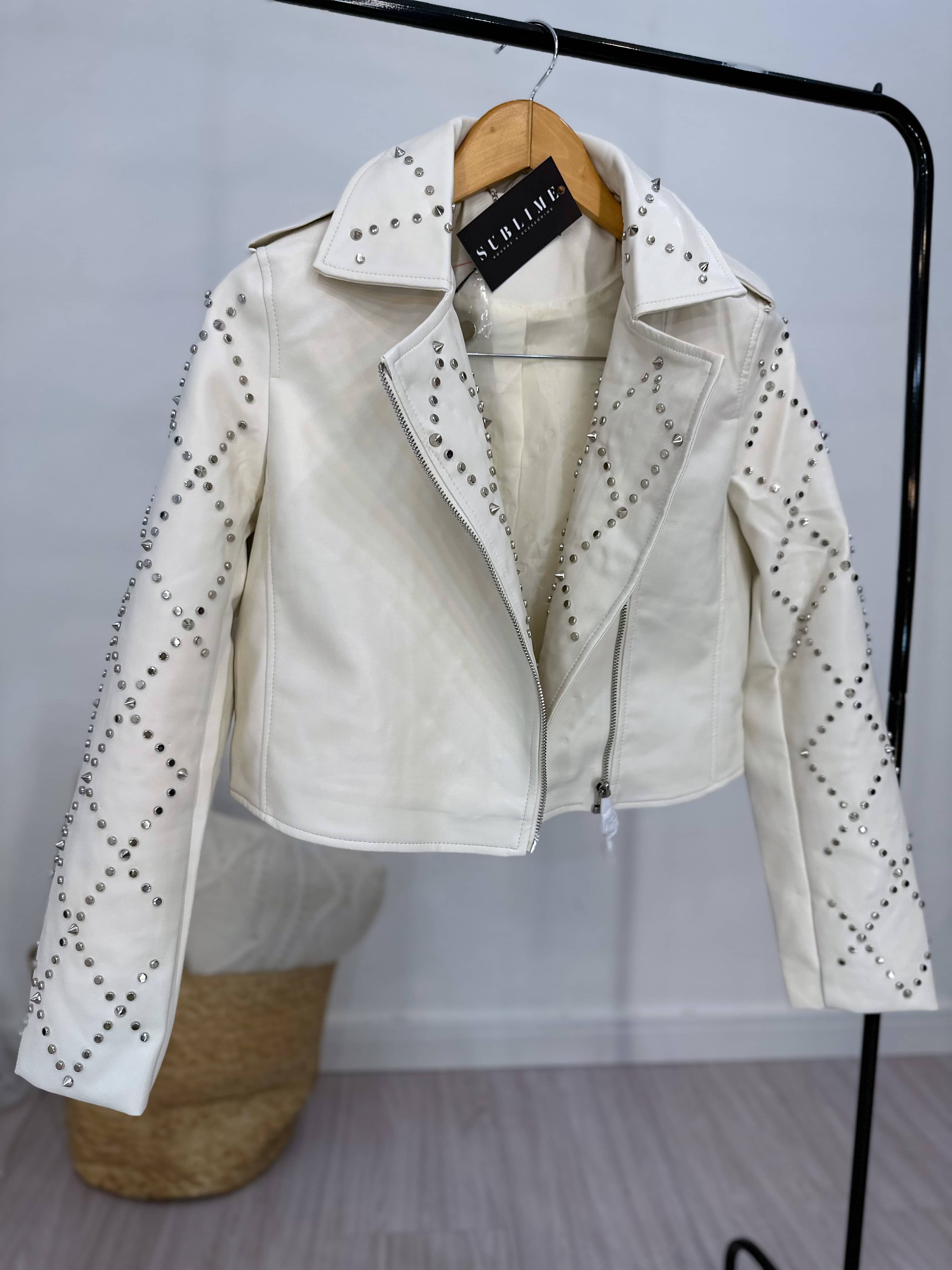 Jaqueta PU Rebites Babi