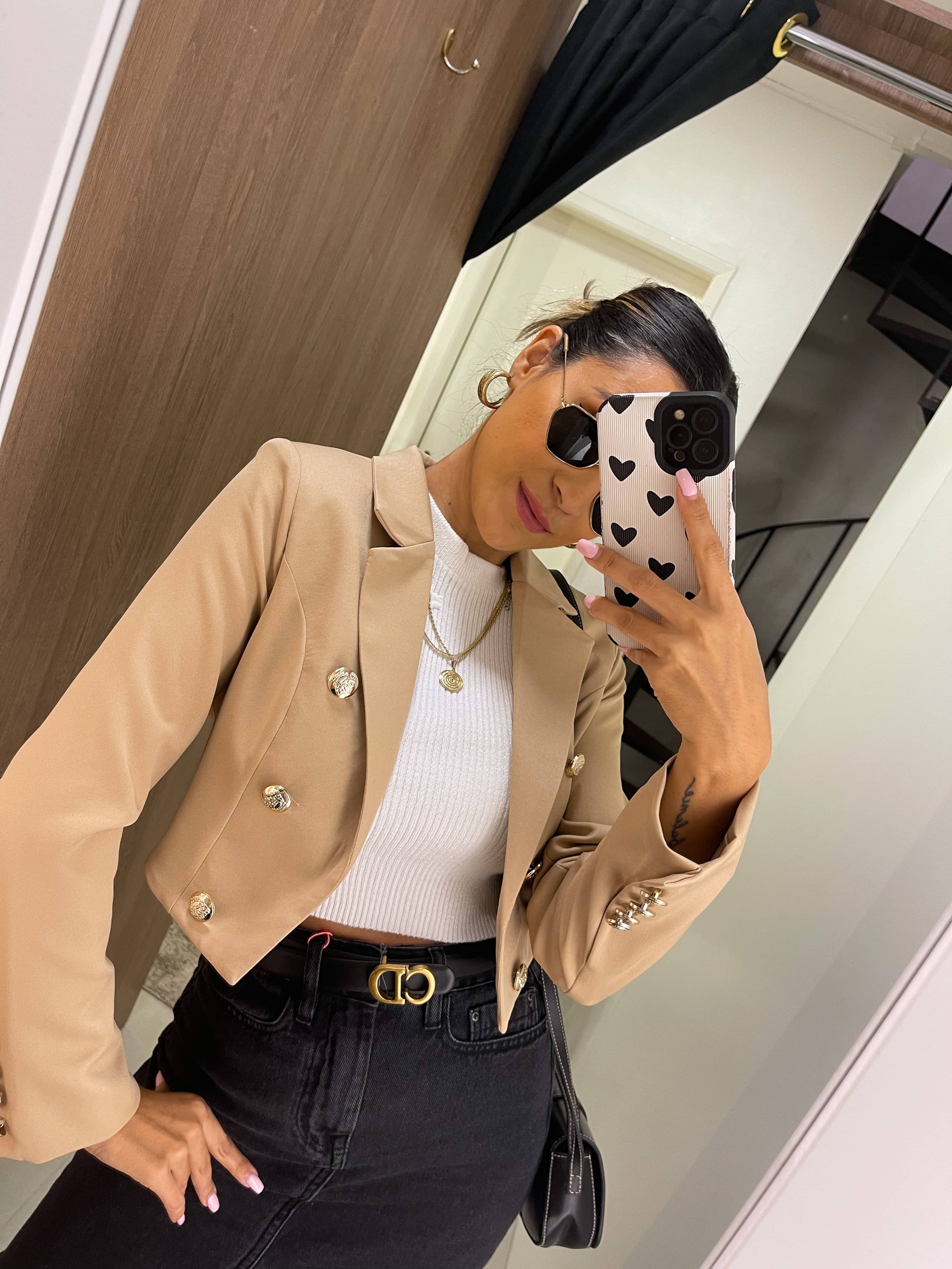 Blazer Curto Izzy Nude