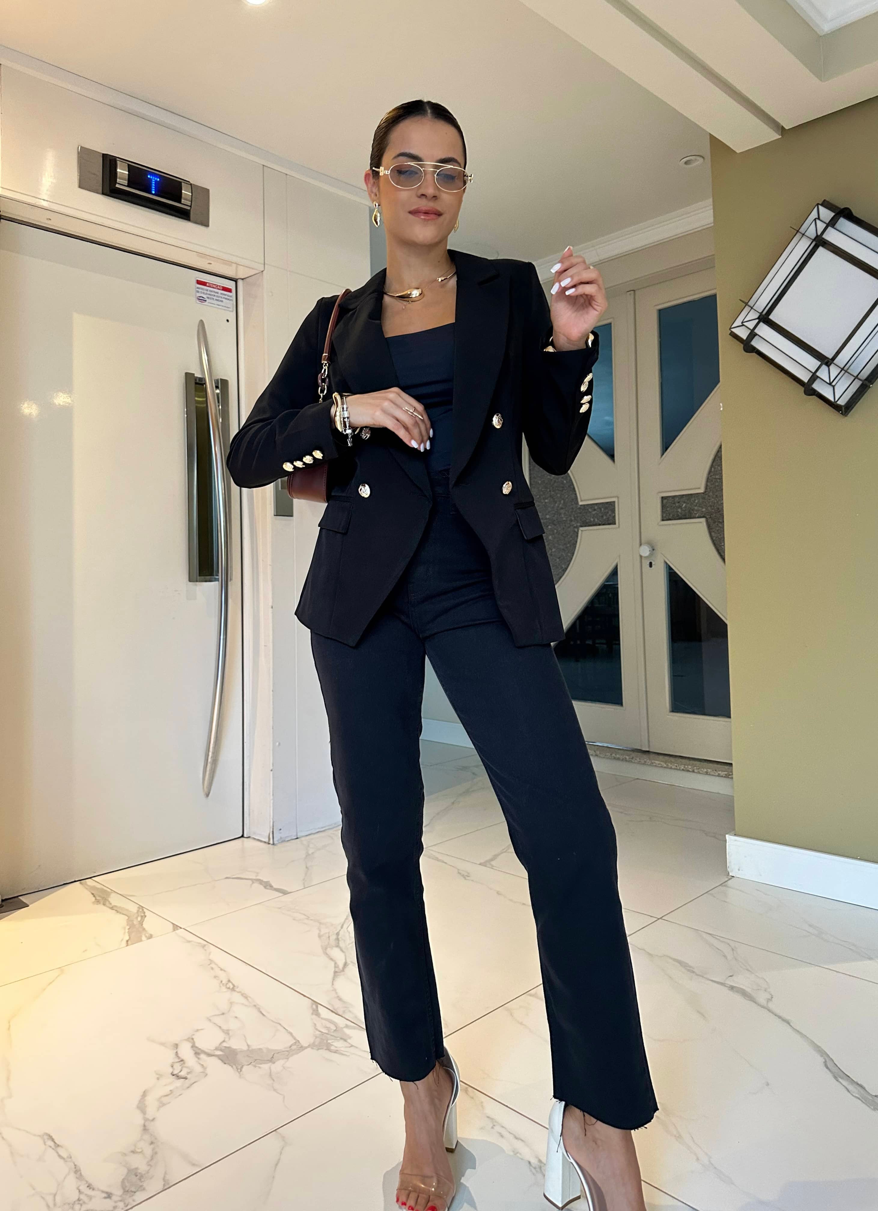 Calça Jeans Reta Mily Preta