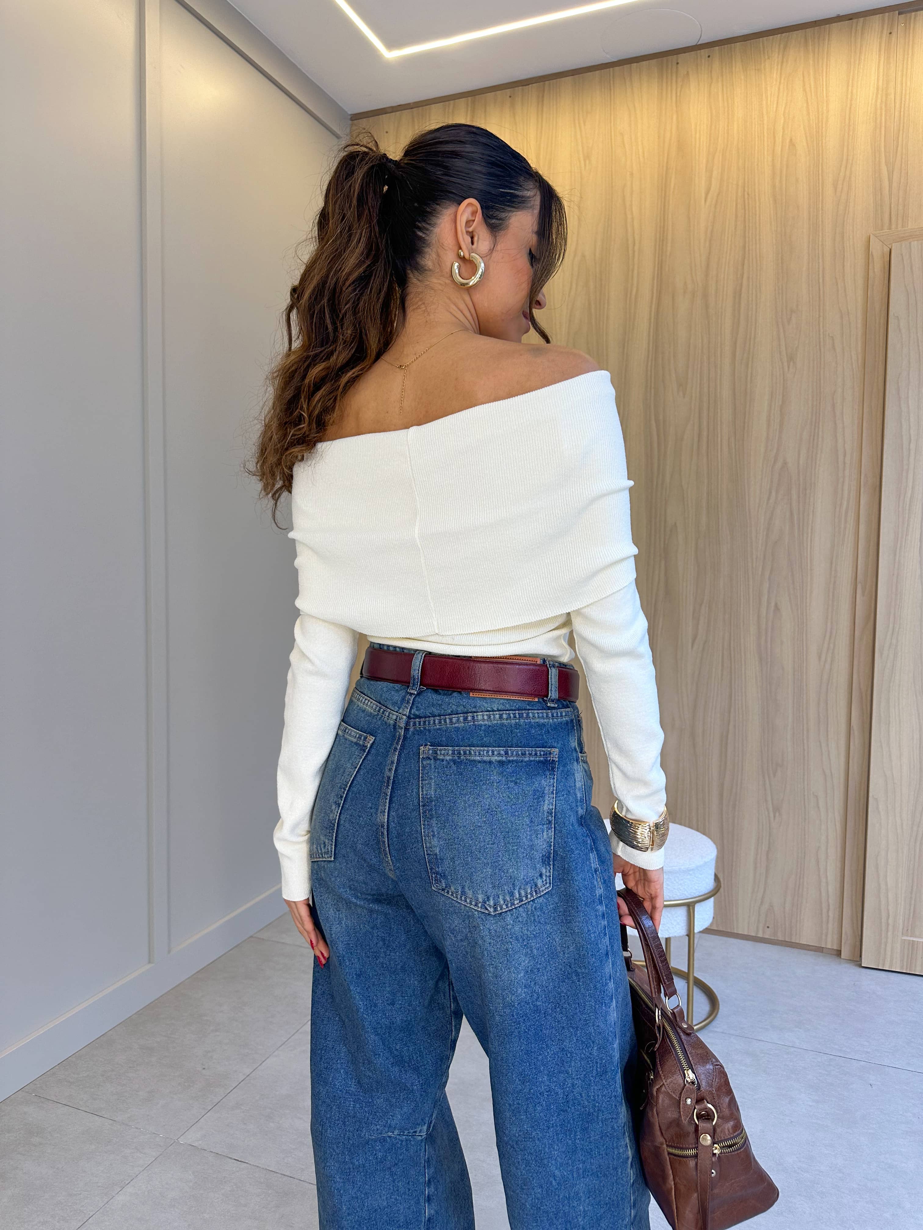 Blusa Ombro a Ombro Modal Off Moly
