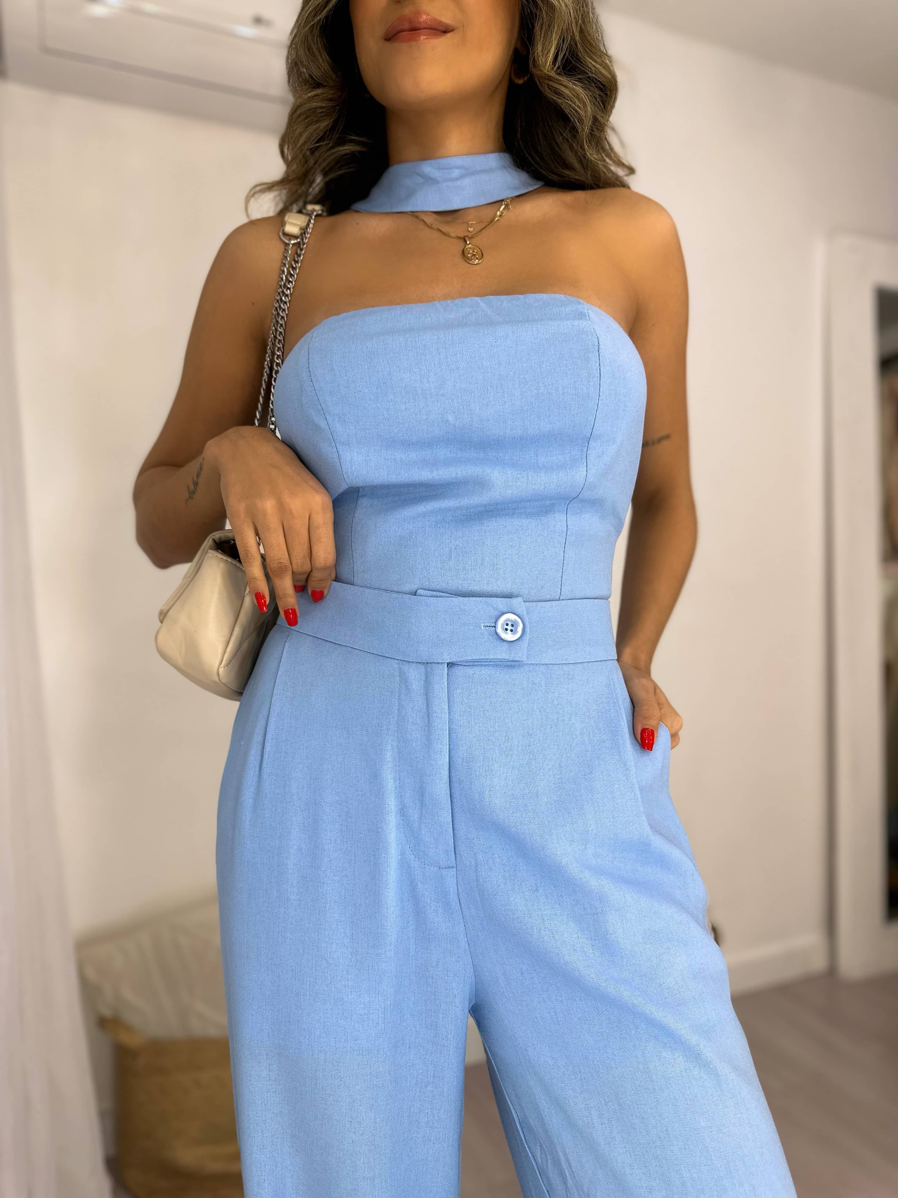 Conjunto Linho Baby Blue Bebel