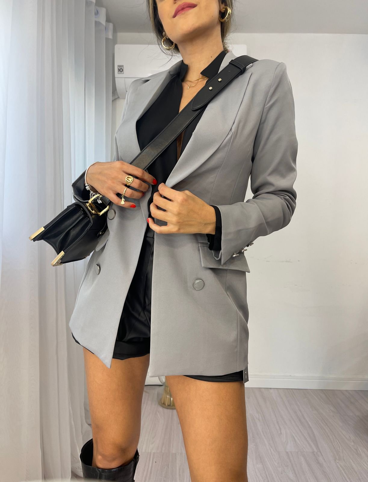 Maxi Blazer Amélia Cinza