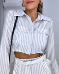 Camisa Cropped Chay OFF Listrado