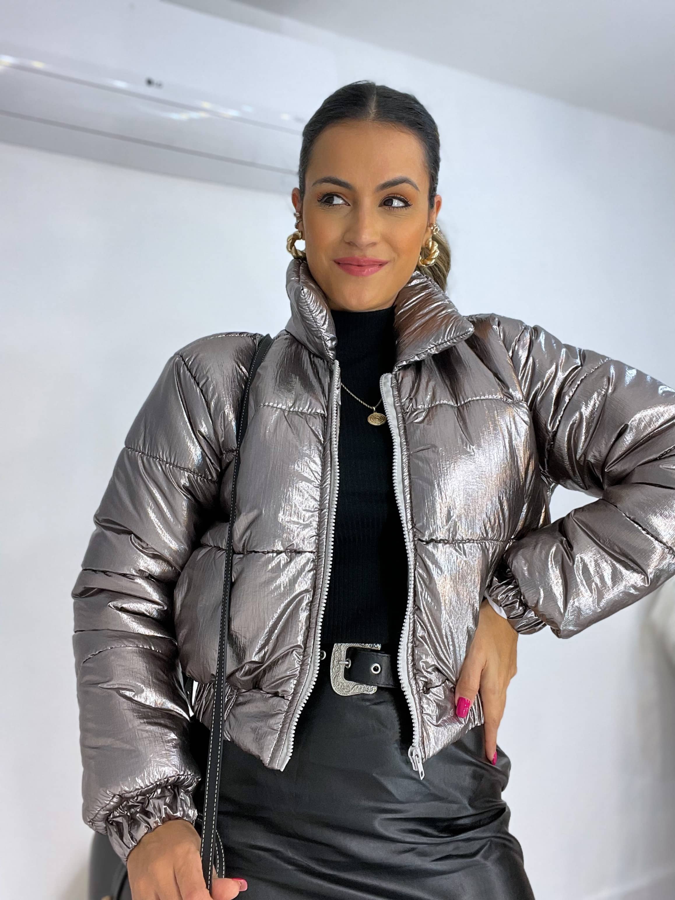 Jaqueta Puffer Carlin Prata