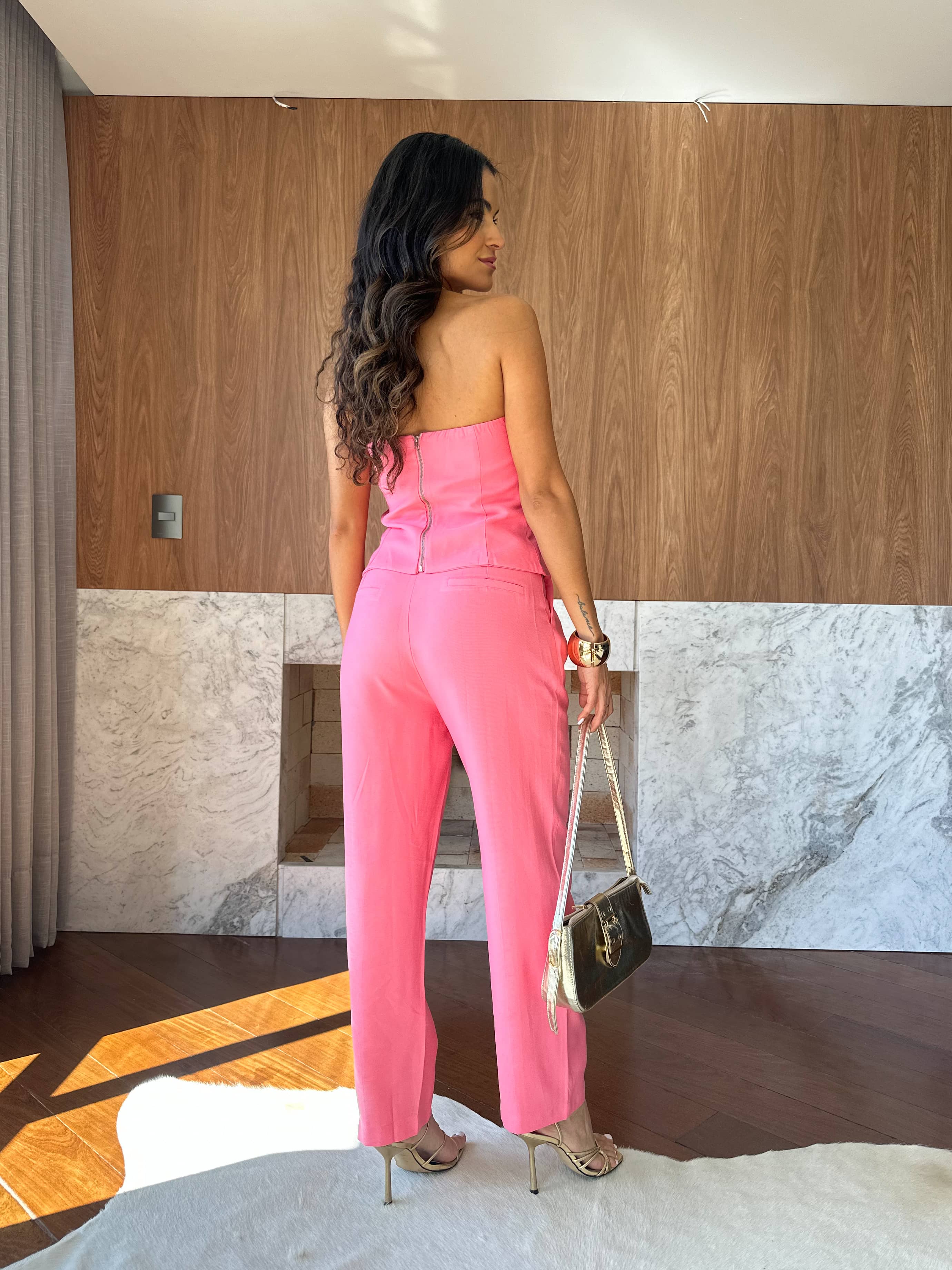 Calça Reta Rosa Vany