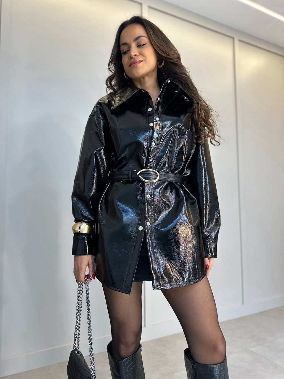 Blazer Preto Vinil Bili