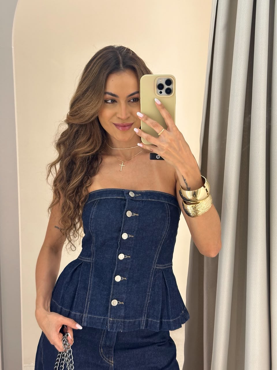 Corset Jeans Escura Bebel