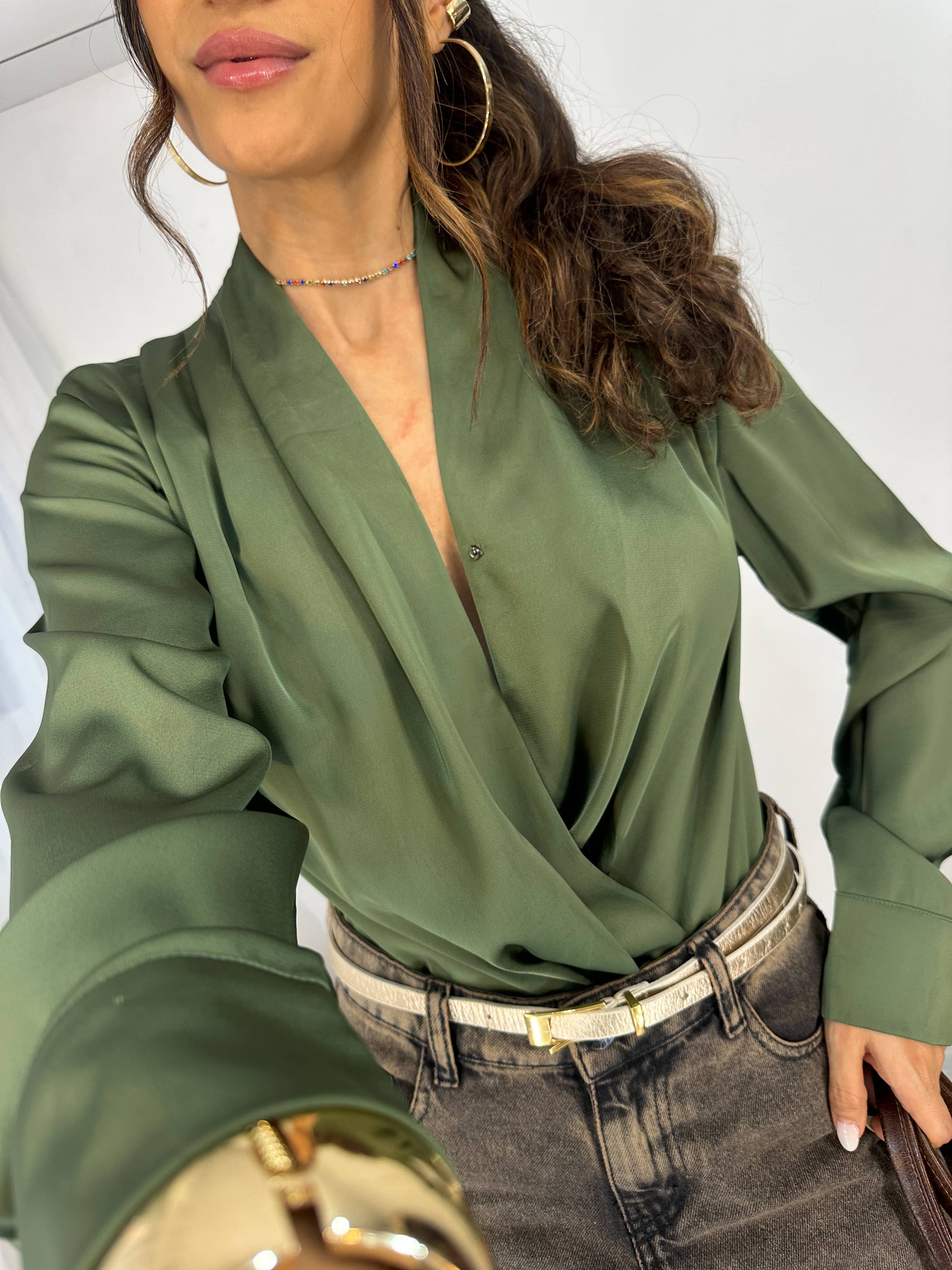 Body Acetinado Verde Ricka