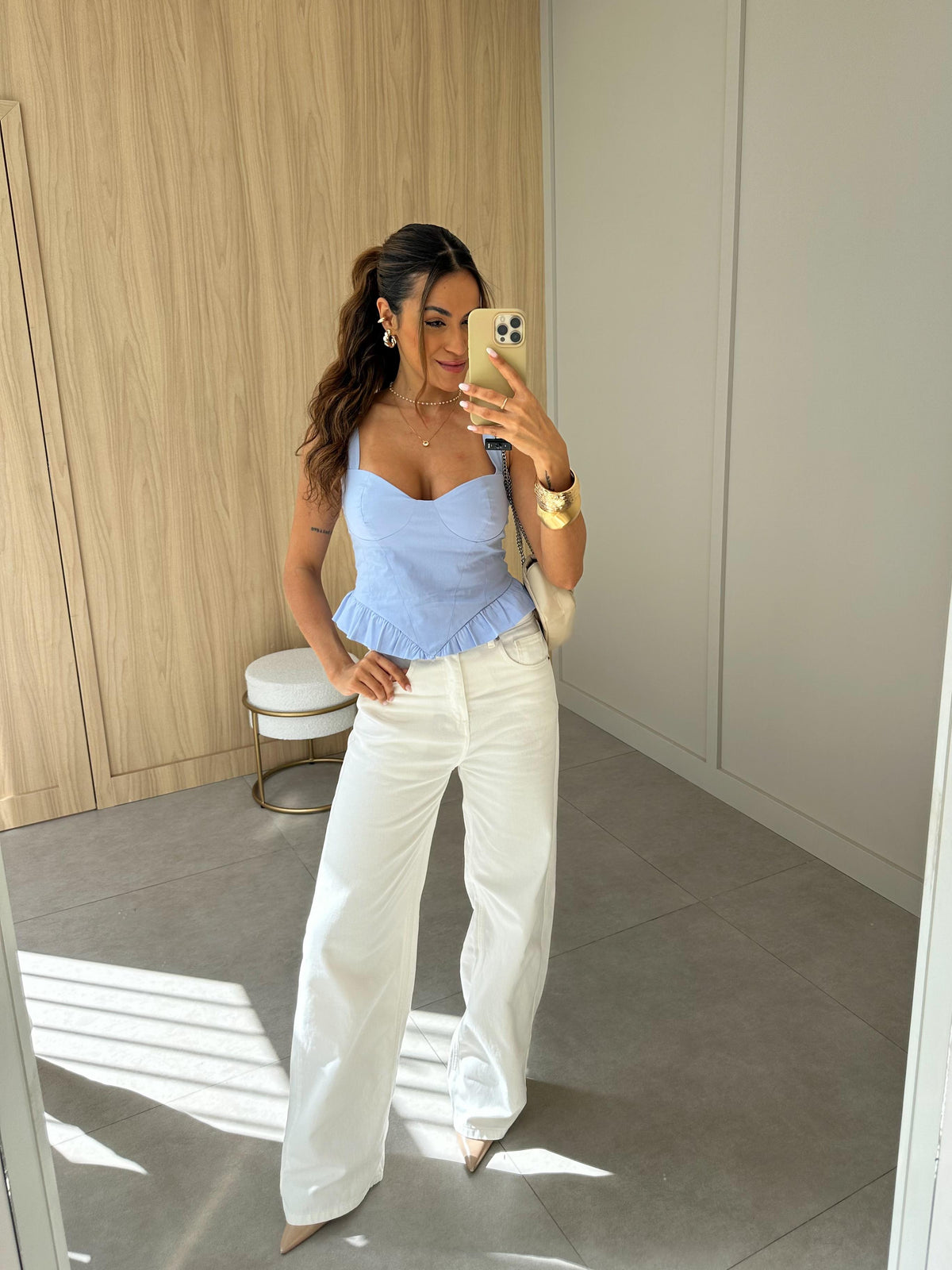 Calça Wide Leg Jeans Off Marta