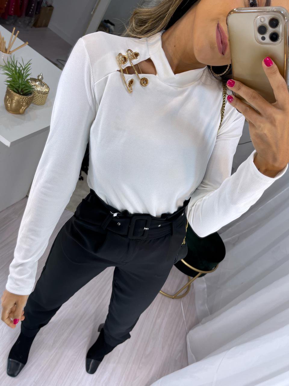 Blusa Celine Off White