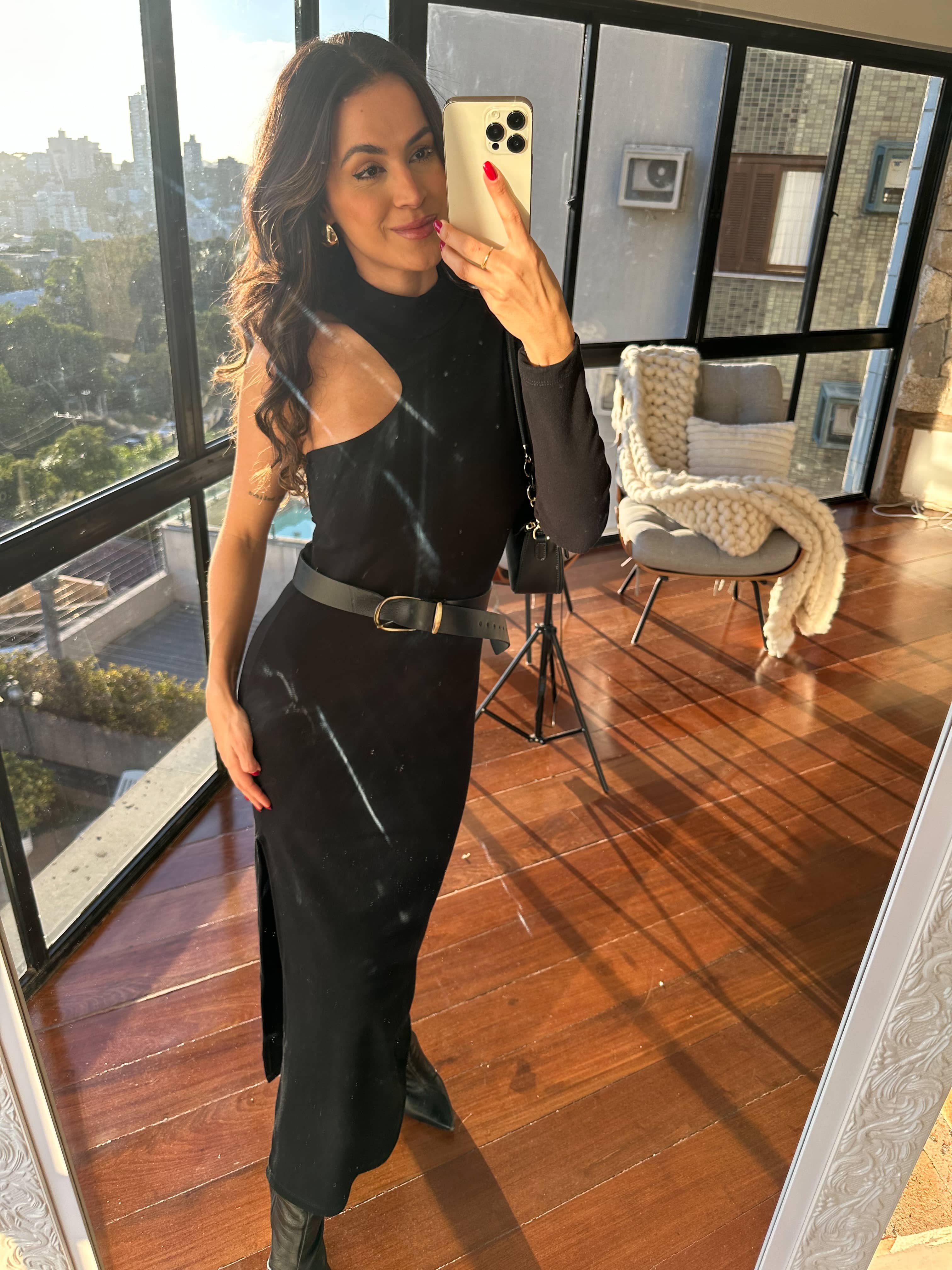 Vestido Midi Preto Charlotte