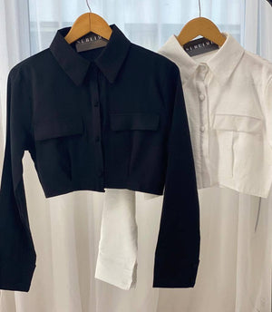 Camisa Cropped Chay Preto